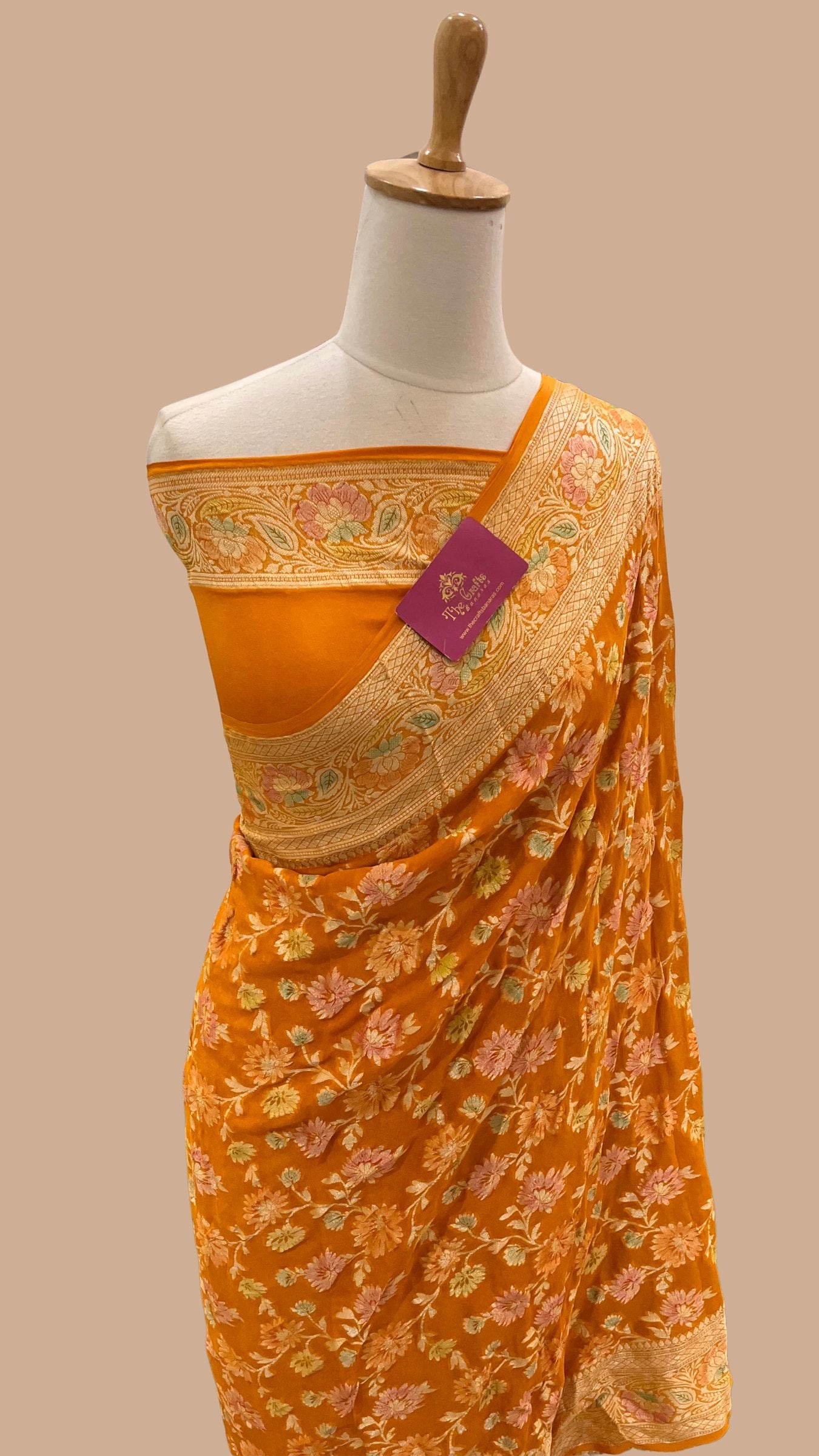 Pure Khaddi Chiffon Banarasi Saree