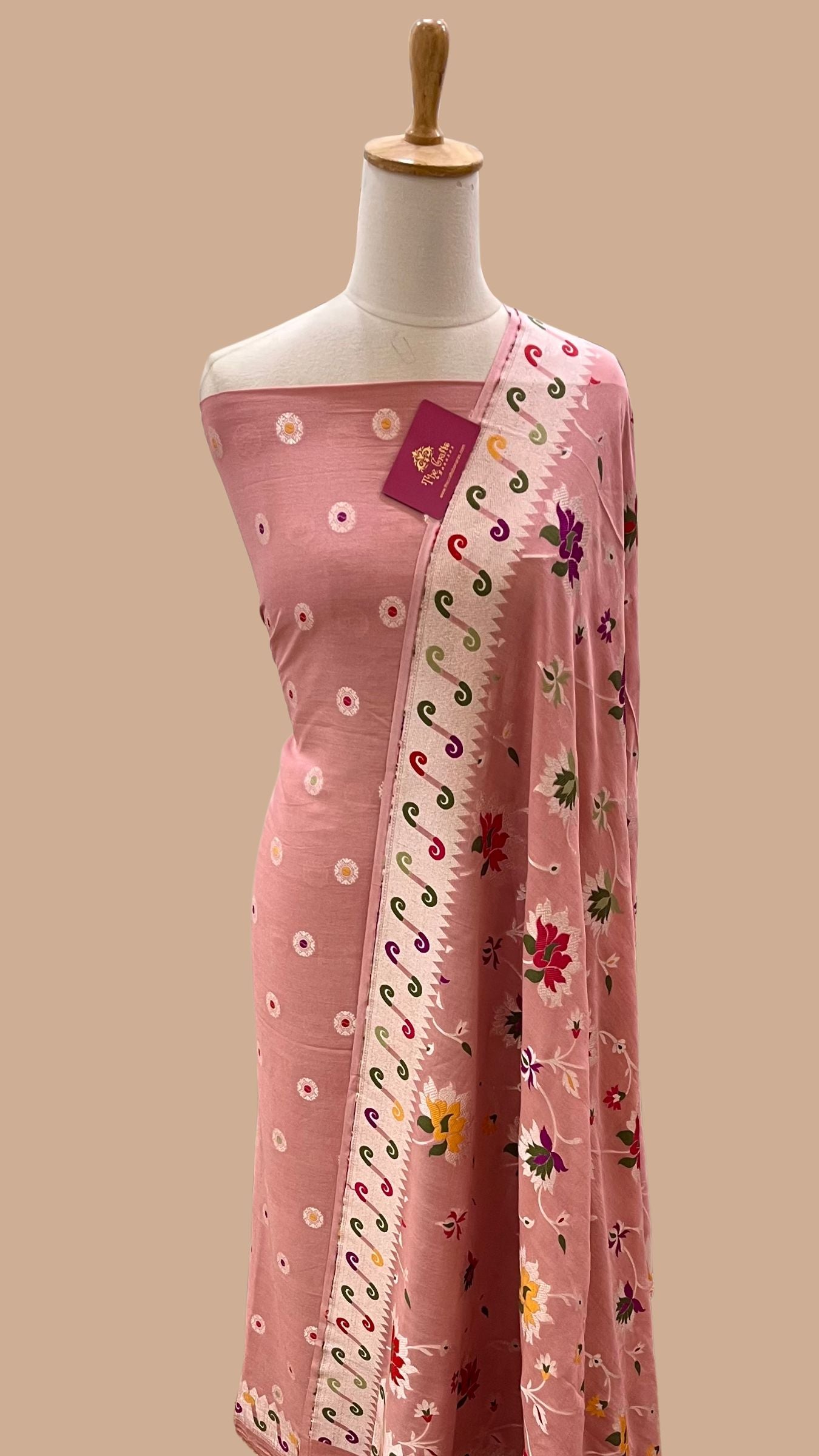 Tussar Silk Handloom Banarasi Dress Material - Tilfi Meenakari