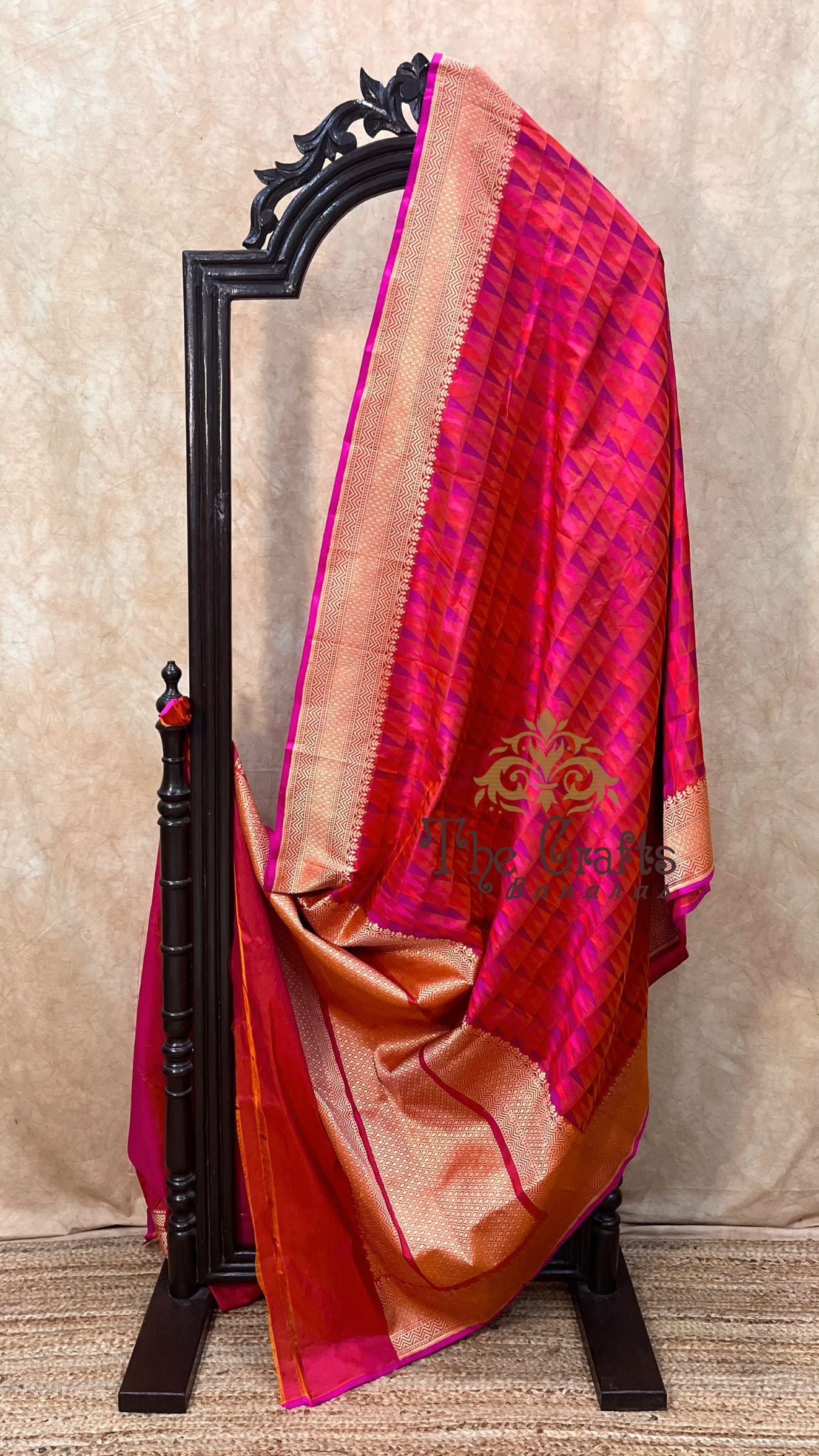 Multi Color Pure Katan Silk Handloom Banarasi Saree - with kadhua work