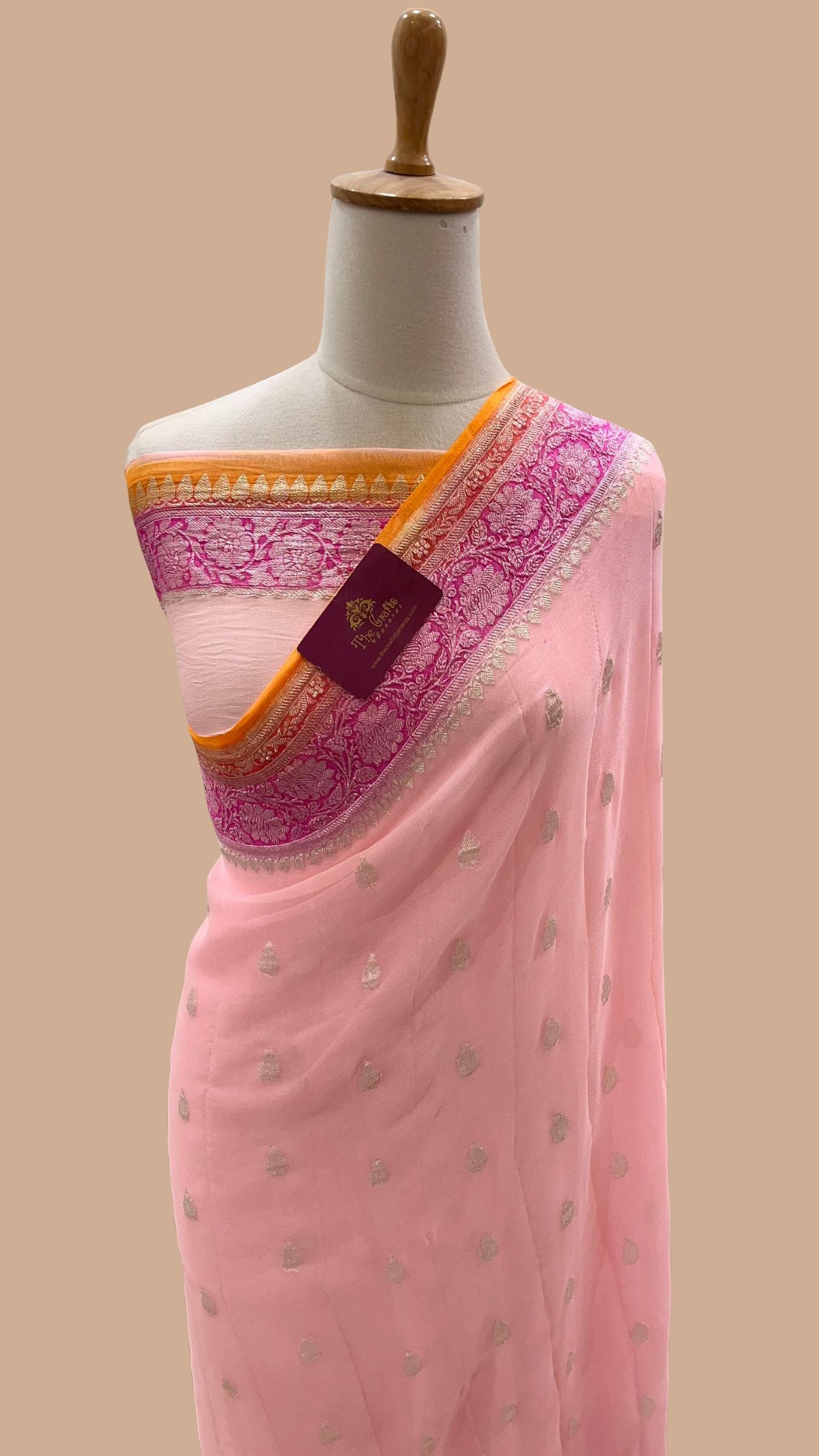 Pure Georgette Handloom Banarasi Saree