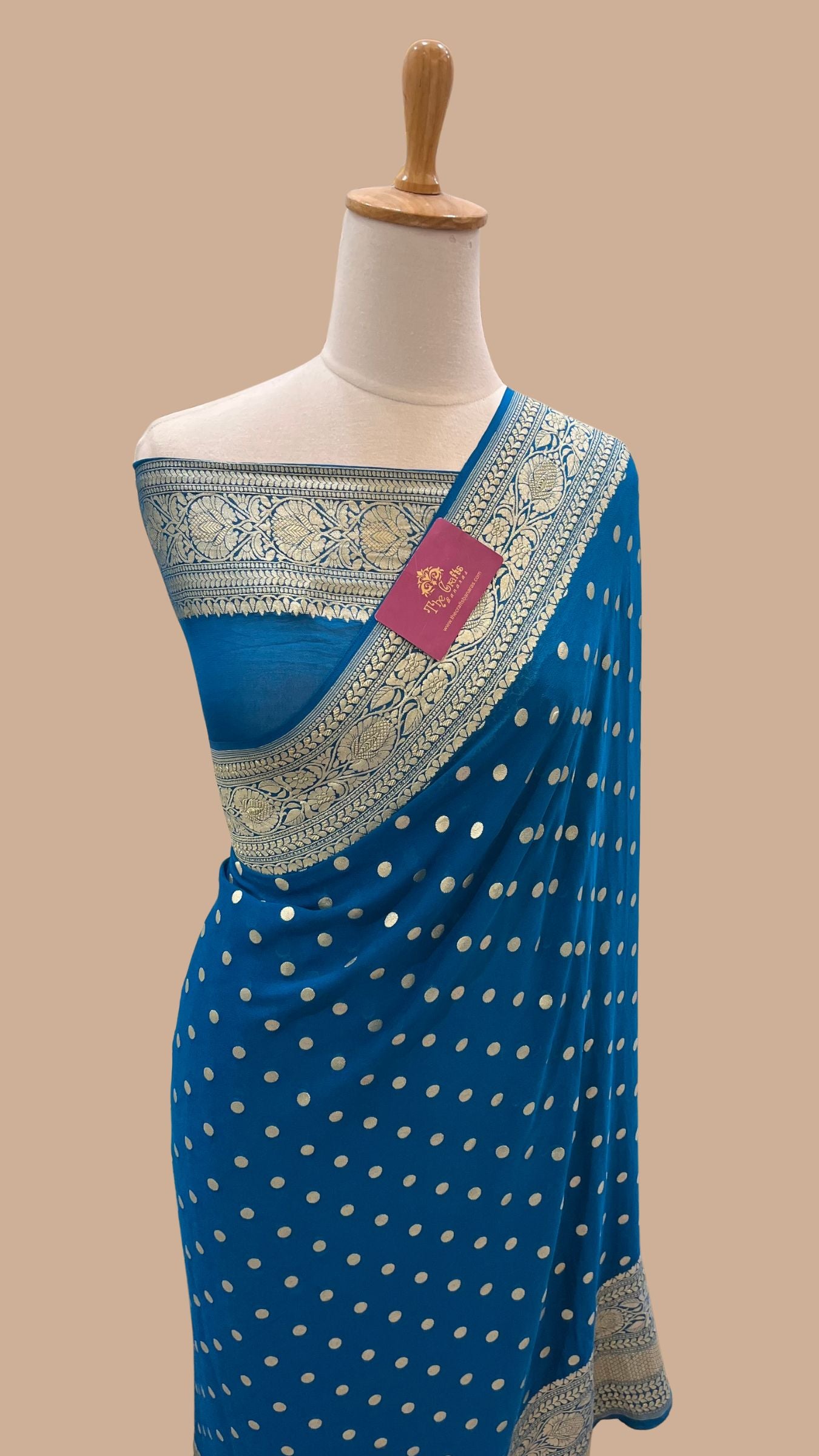 Khaddi Georgette Banarasi Saree - Water Zari