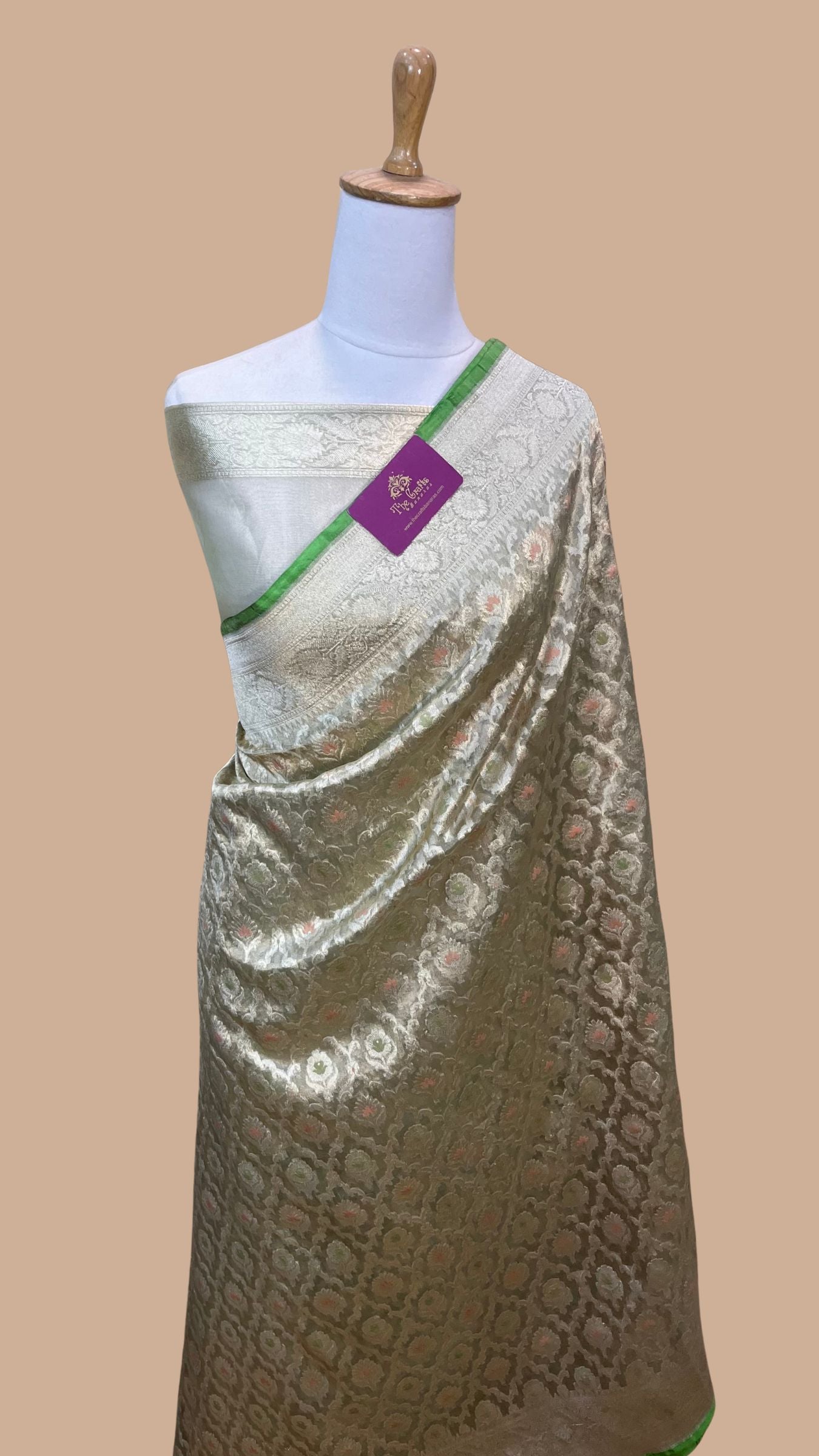 Pure Tissue Silk Handloom Banarasi Saree - Reshmi Zari