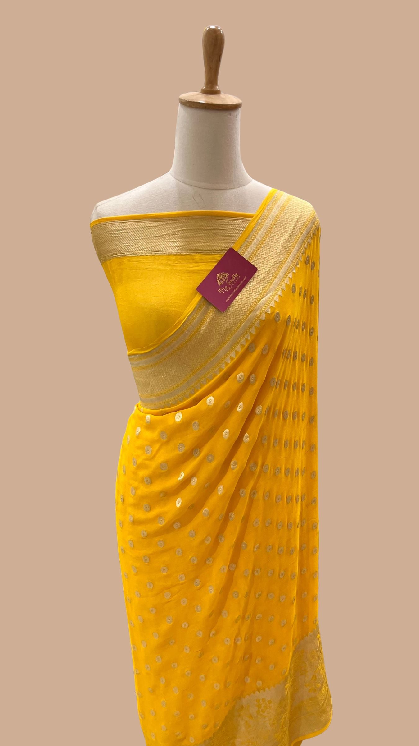 Khaddi Georgette Handloom Banarasi Saree
