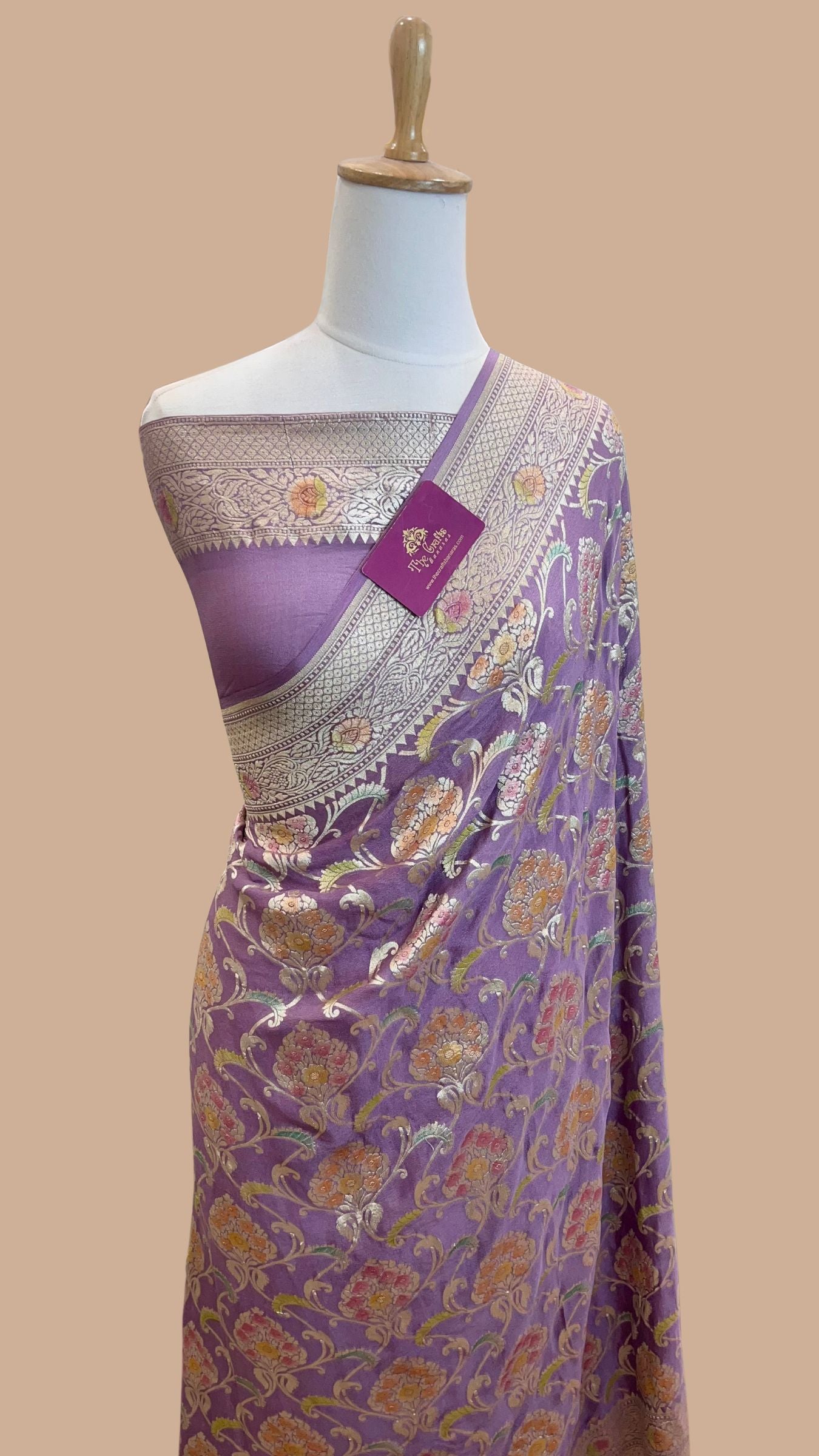 Khaddi Georgette Handloom Banarasi Saree