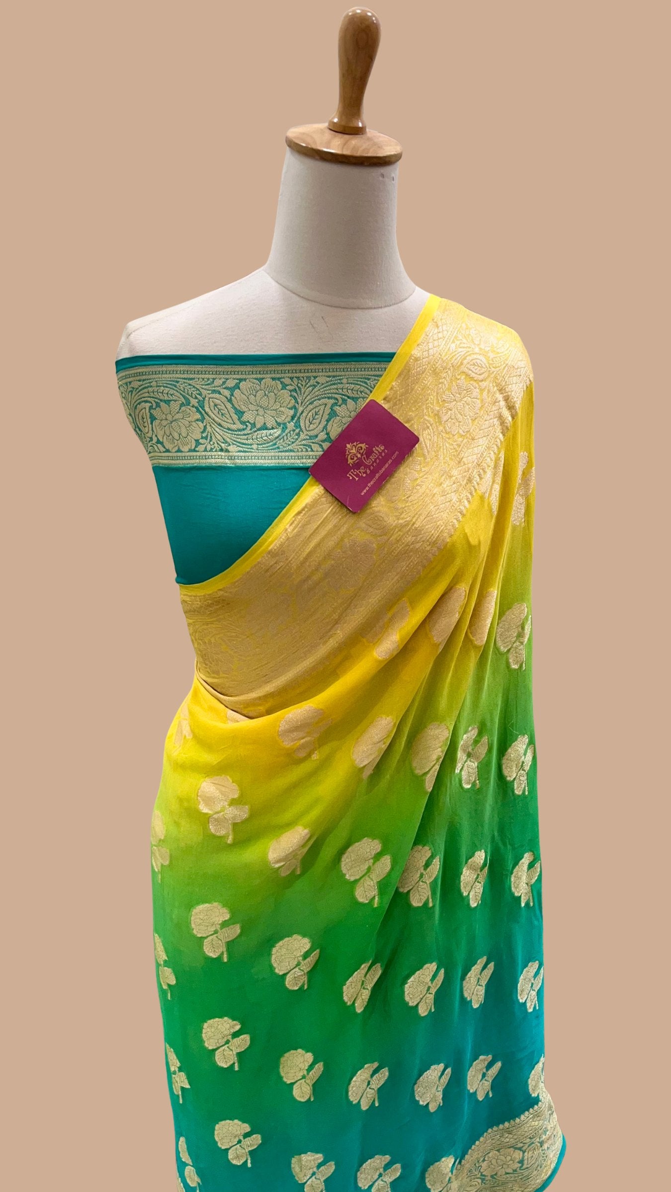 Pure Khaddi Chiffon Banarasi Saree