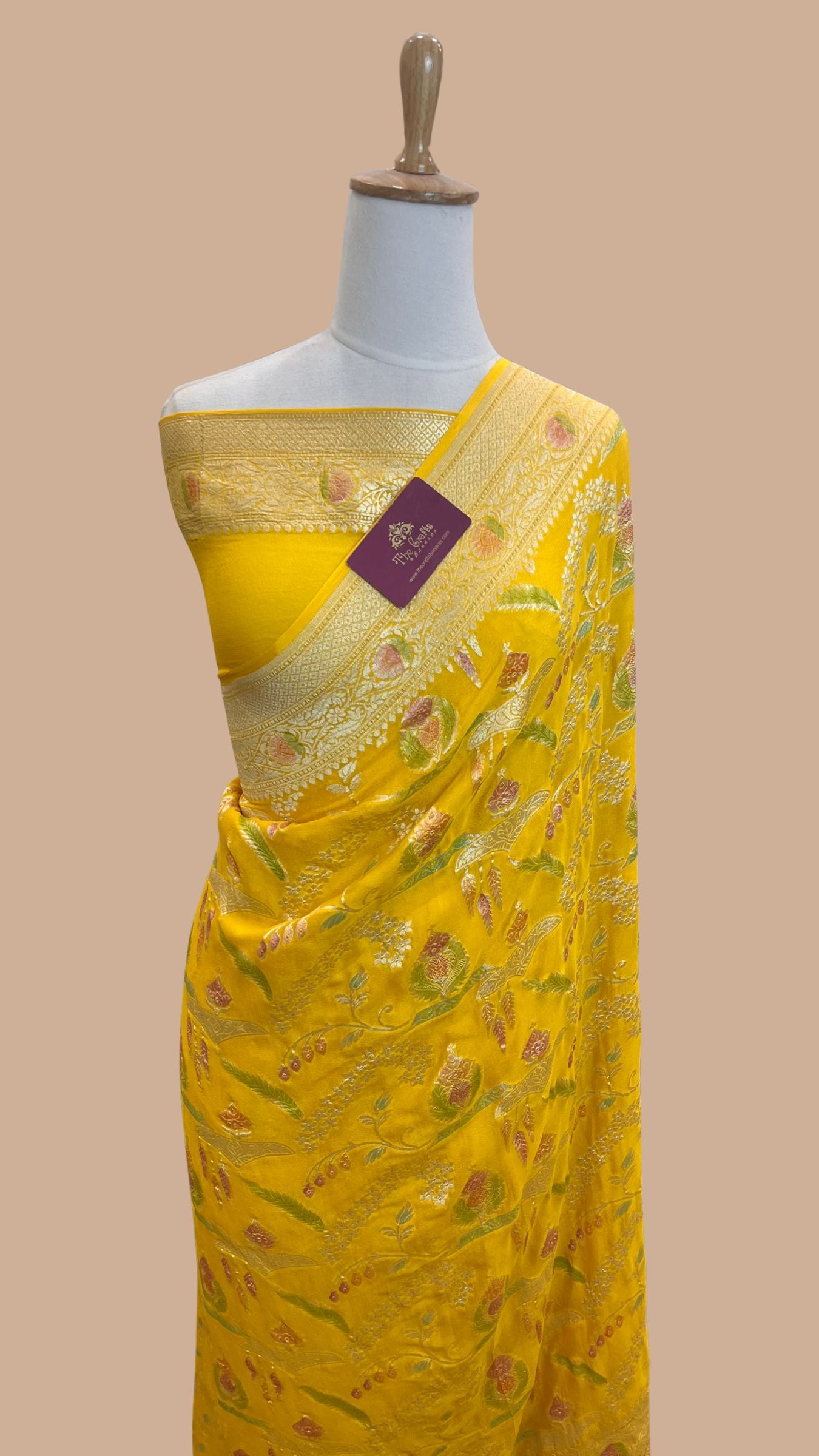 Khaddi Georgette Handloom Banarasi Saree