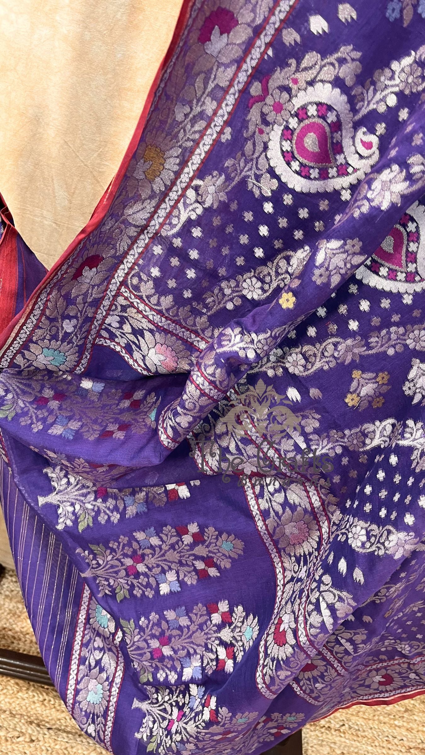 Pure Ektara Cotton Jamdani Banarasi Saree - Tilfi