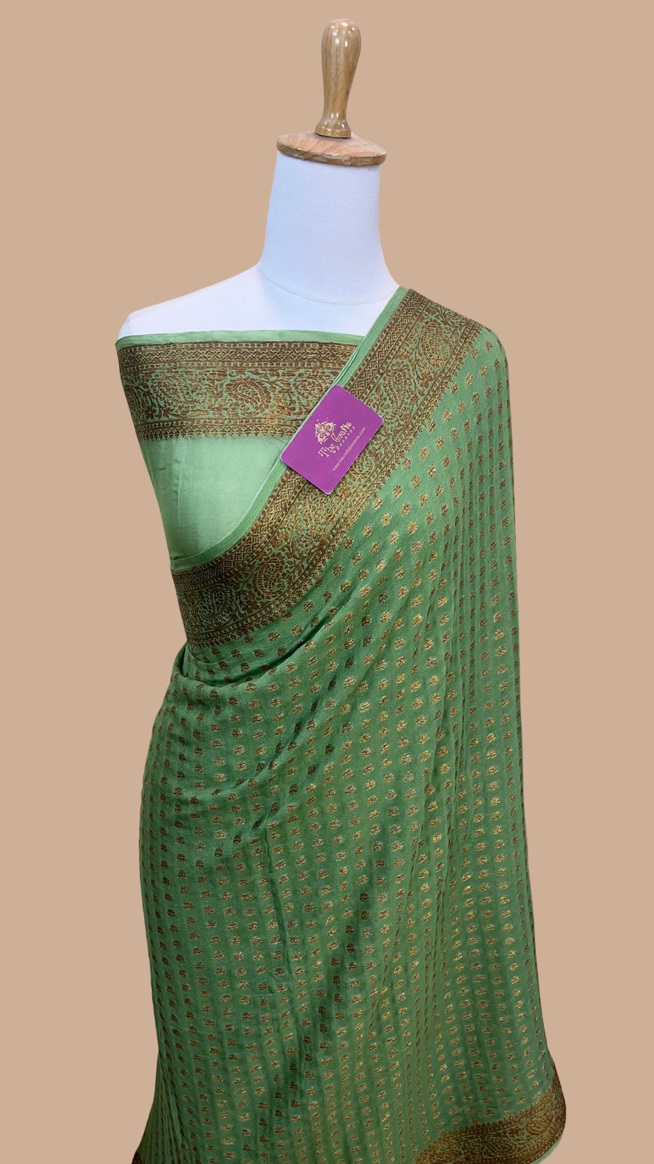 Pure Khaddi Chiffon Banarasi Saree