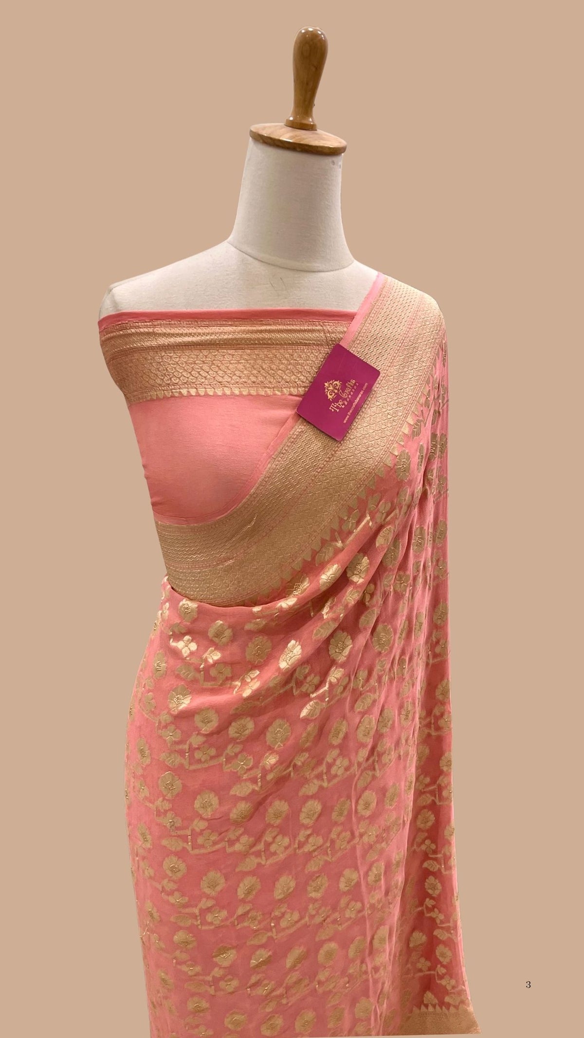 Khaddi Georgette Handloom Banarasi Saree
