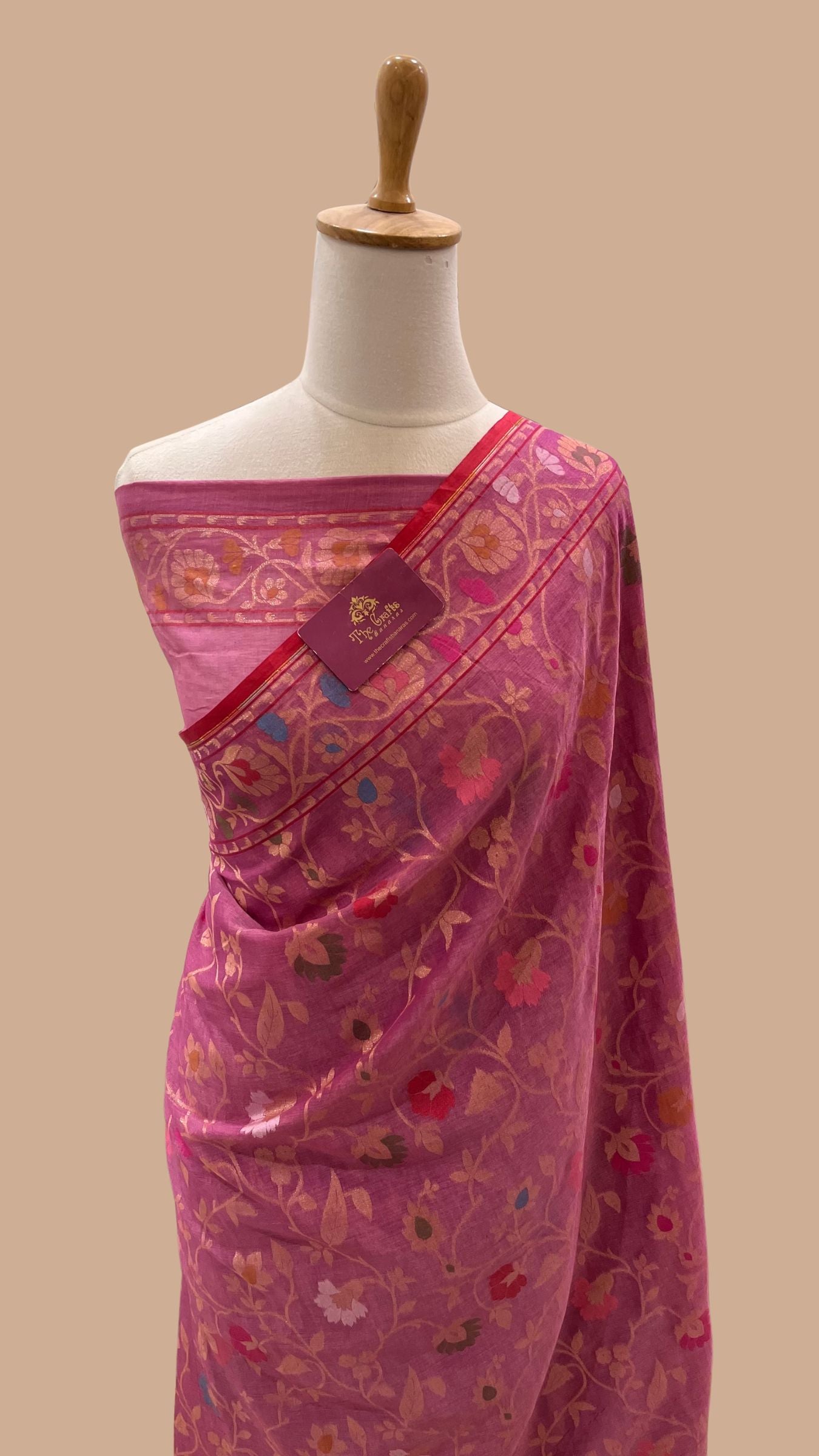 Pure Ektara Cotton Jamdani Banarasi Saree - Tilfi