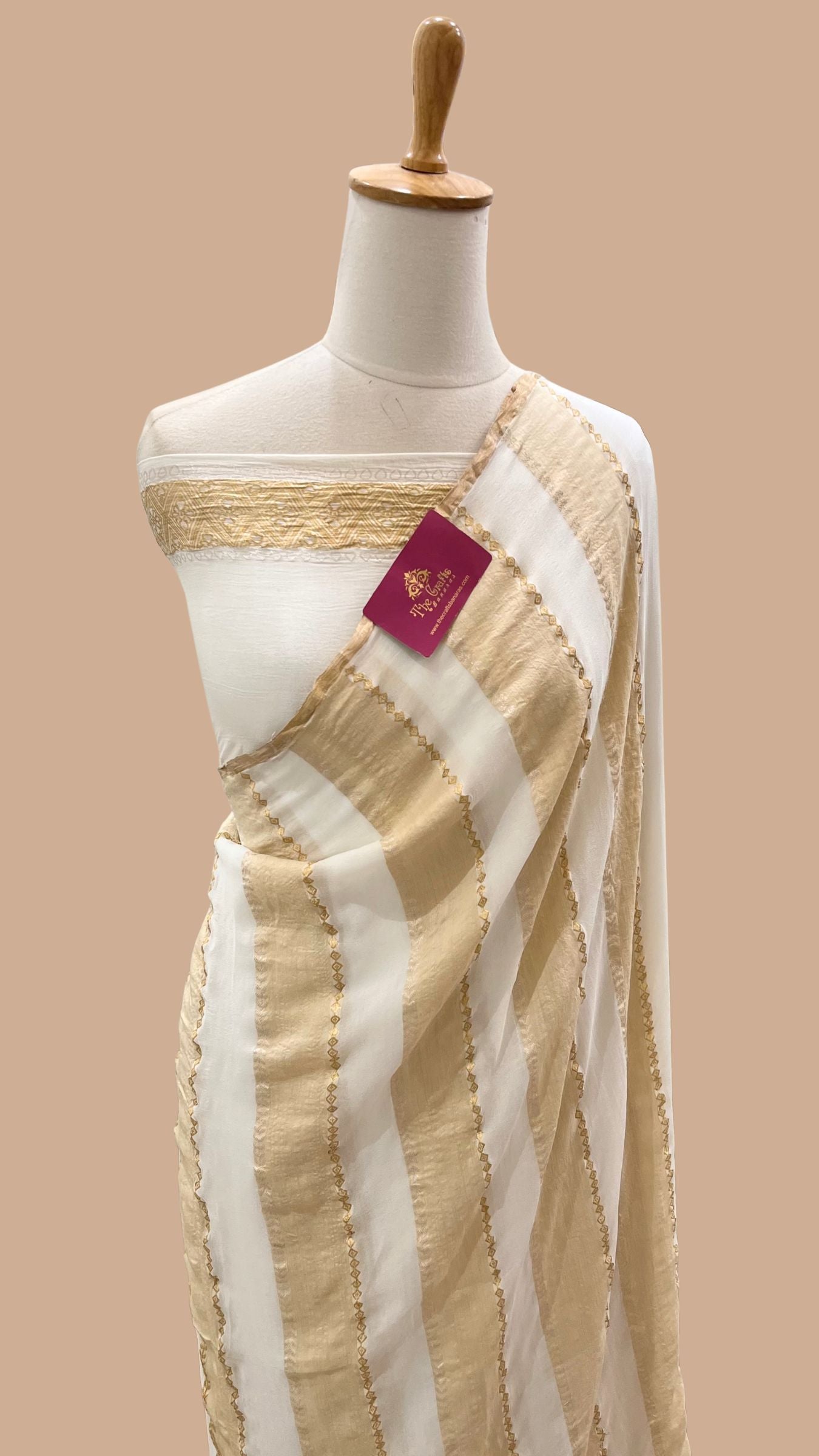 Pure Monga Georgette Handloom Banarasi Saree