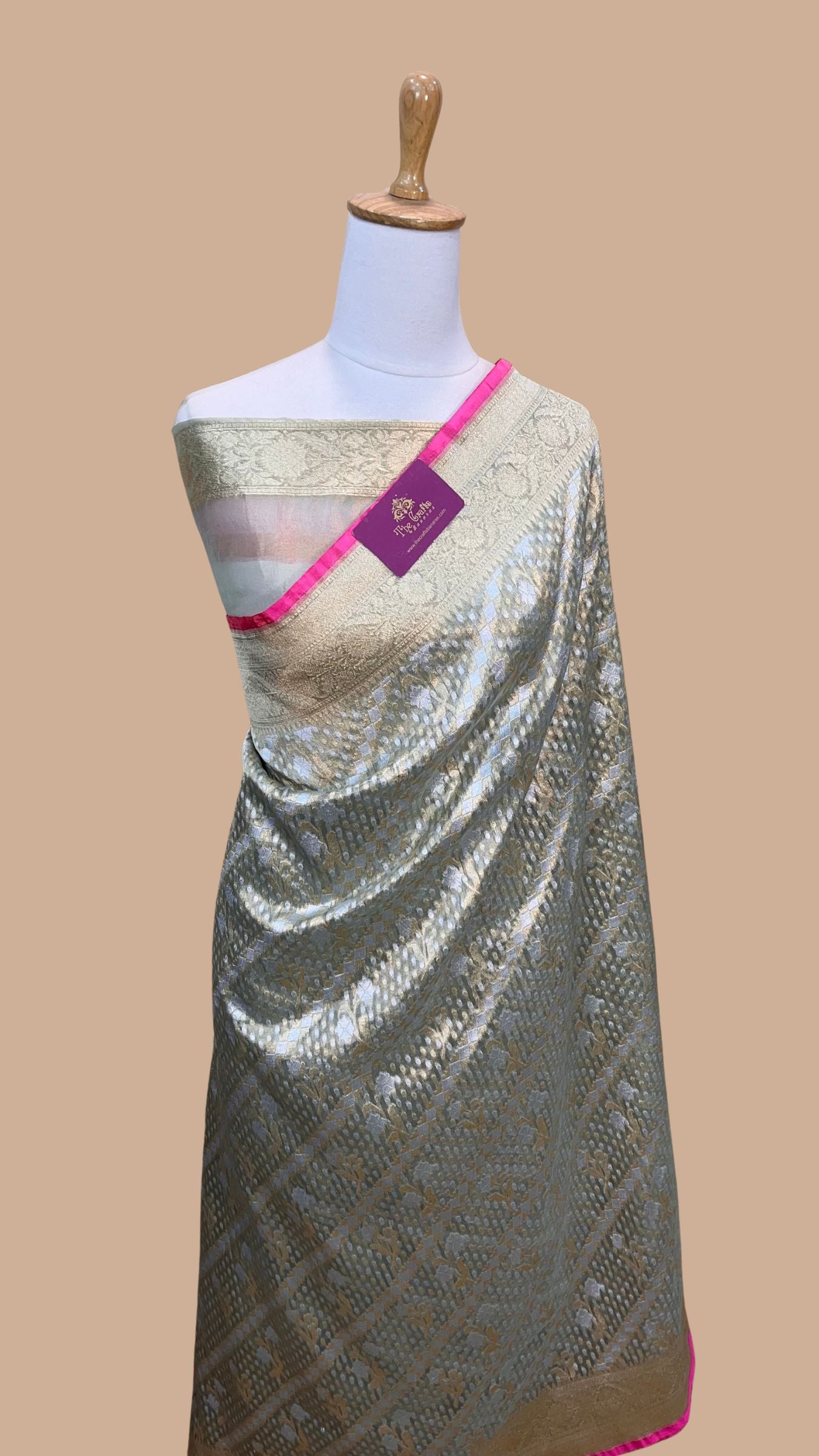 Pure Tissue Silk Handloom Banarasi Saree - Reshmi Zari