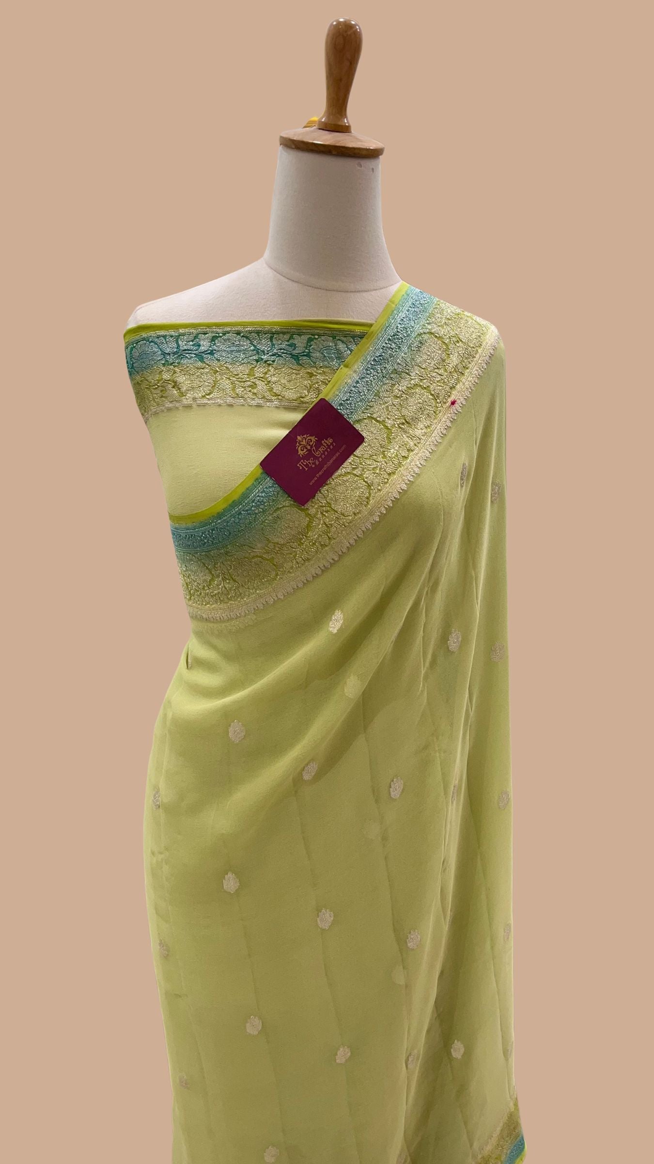 Pure Georgette Handloom Banarasi Saree