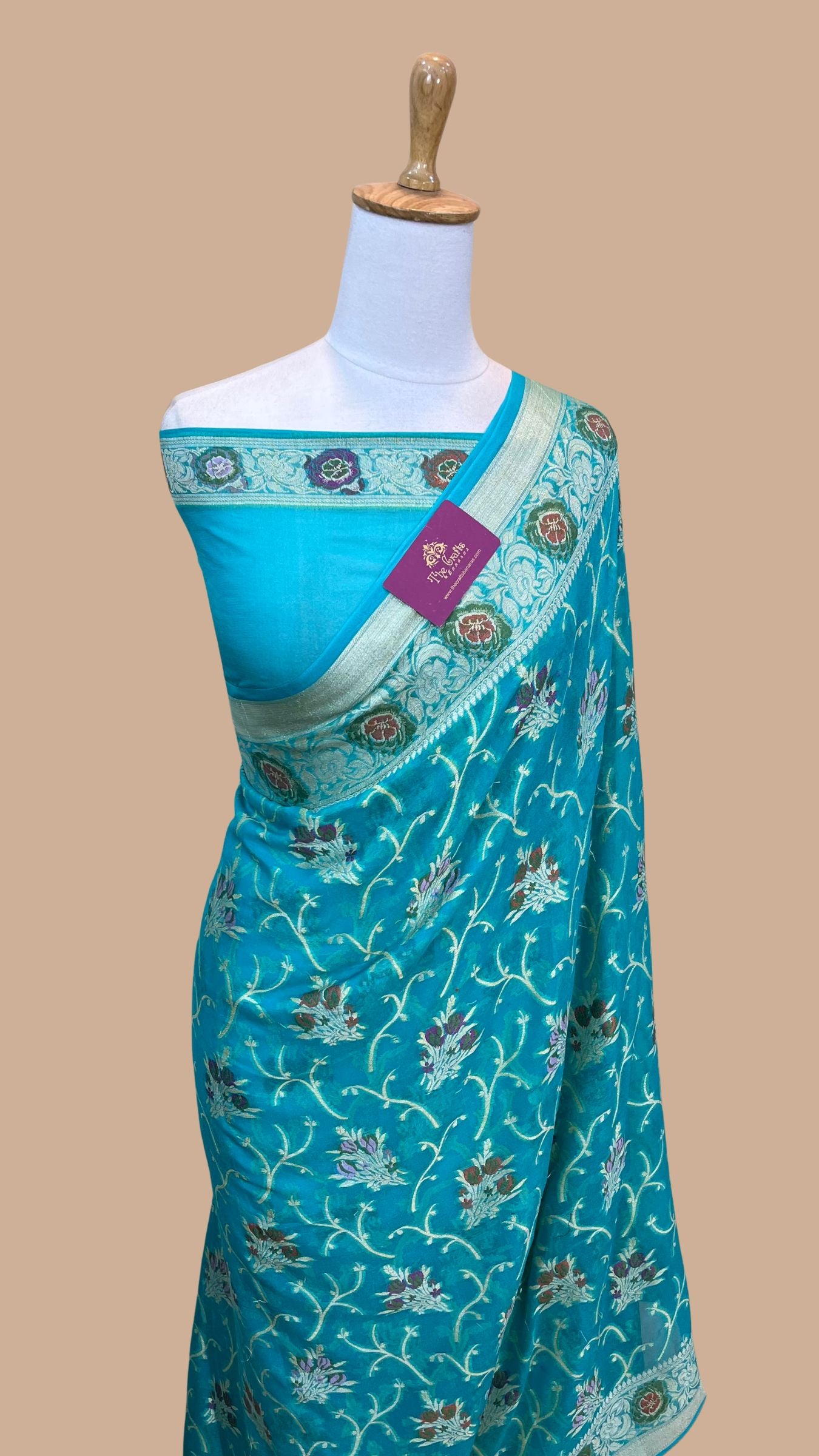 Pure Khaddi Chiffon Banarasi Saree