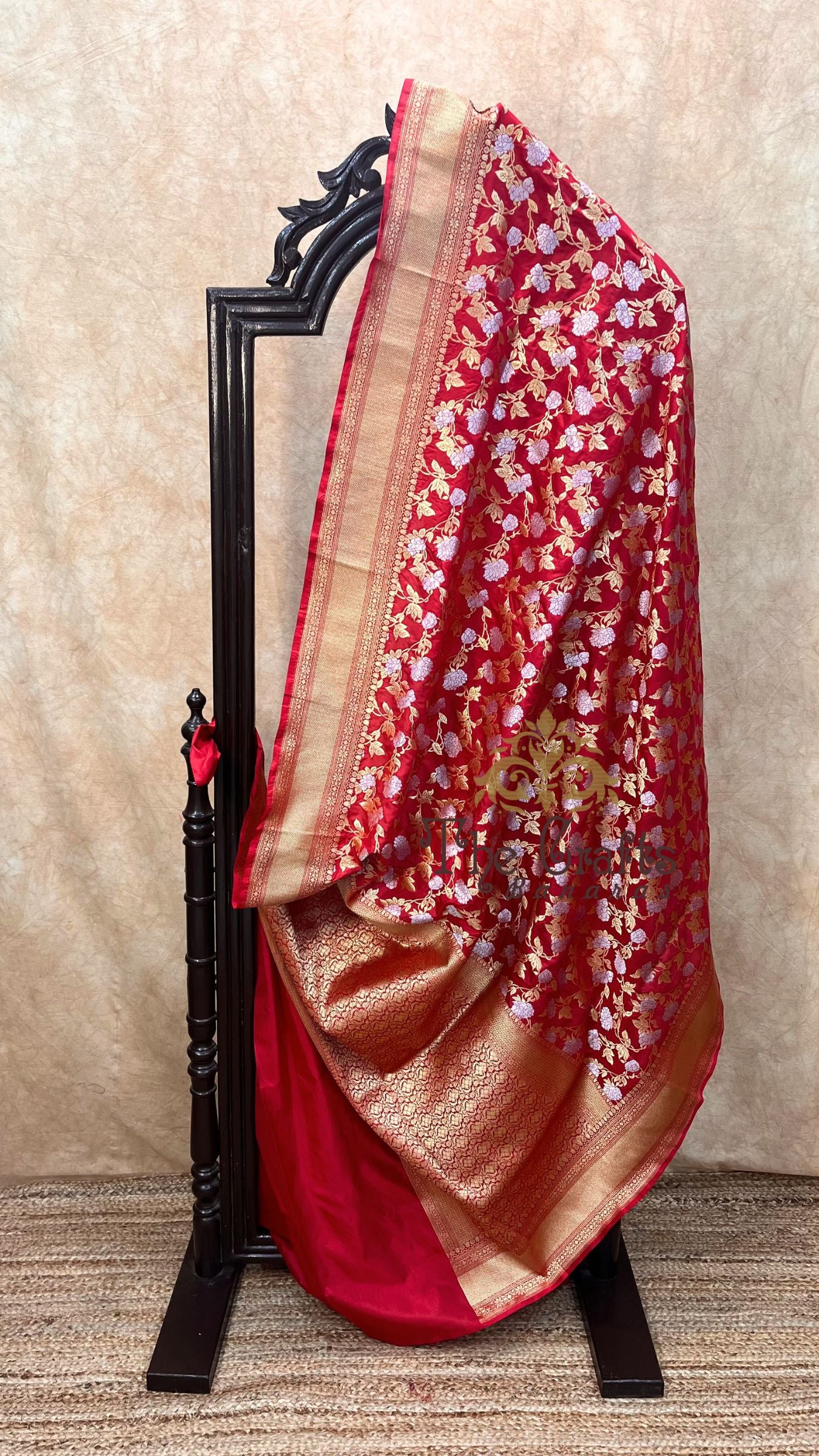 Pure Katan Silk Handloom Banarasi Saree - All over Sona Roopa Jaal work