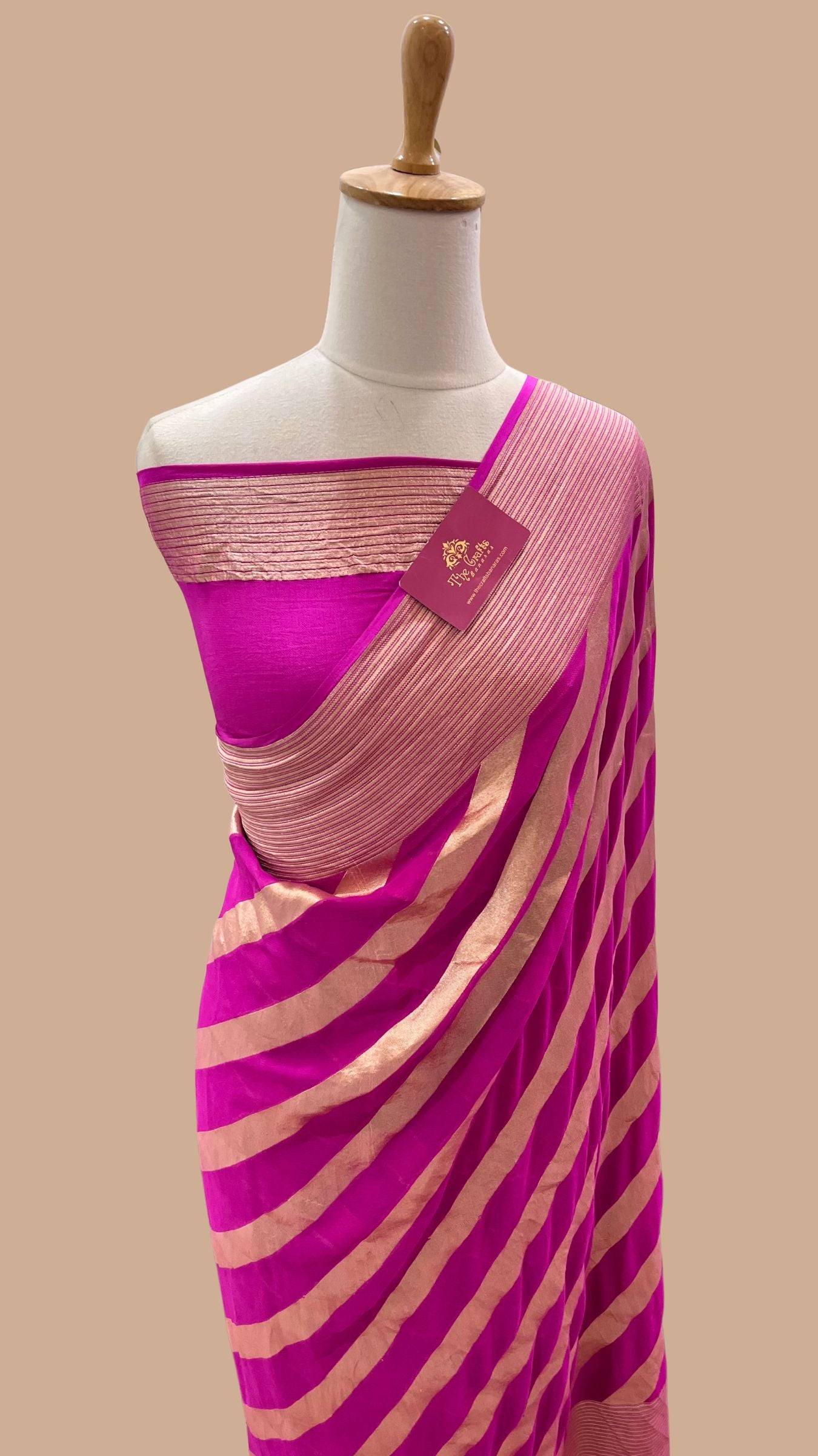 Khaddi Georgette Handloom Banarasi Saree