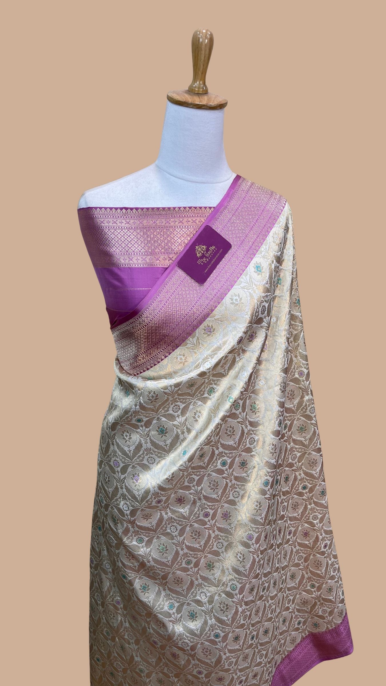 Pure Katan Silk Handloom Banarasi Saree - Kadhua Brocade Meena with Satan Border