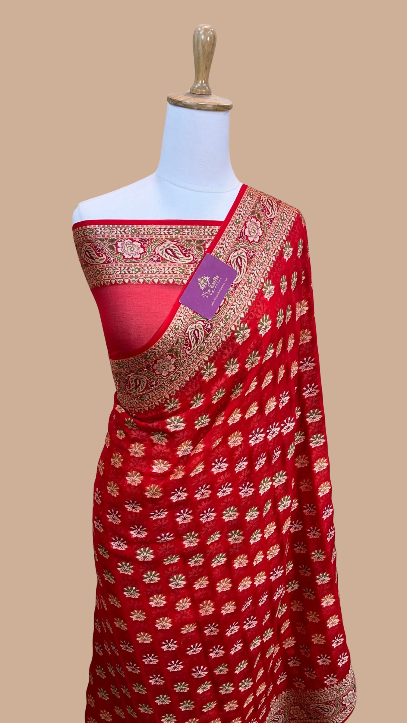 Pure Khaddi Chiffon Banarasi Saree