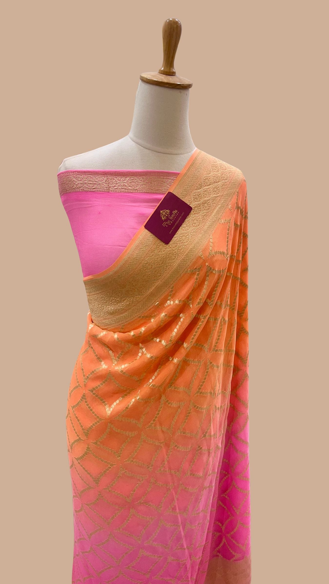 Khaddi Georgette Banarasi Saree - Water Zari