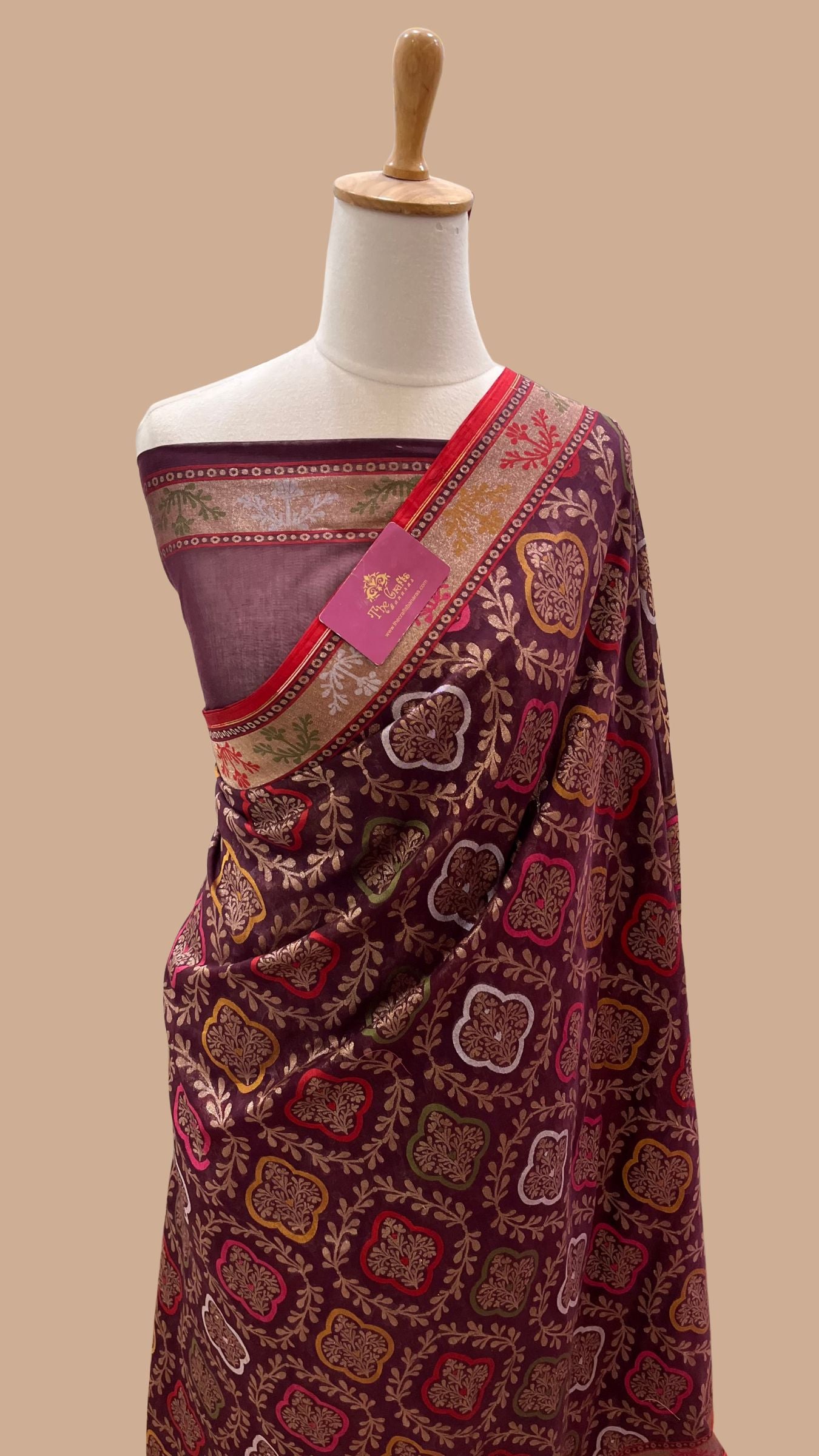 Pure Ektara Cotton Jamdani Banarasi Saree - Tilfi