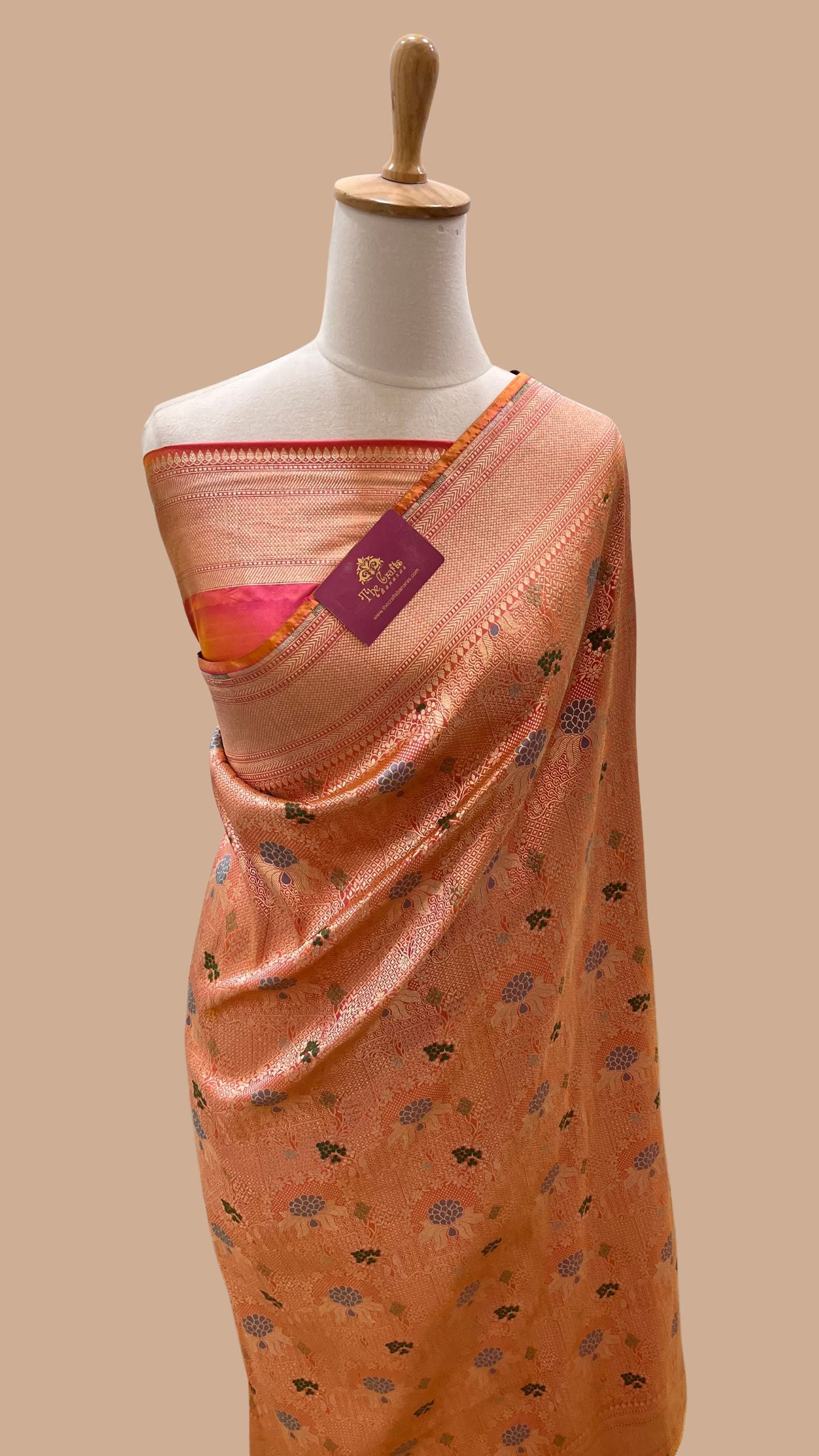 Pure Katan Silk Handloom Banarasi Saree - Tanchui Brocade Meena