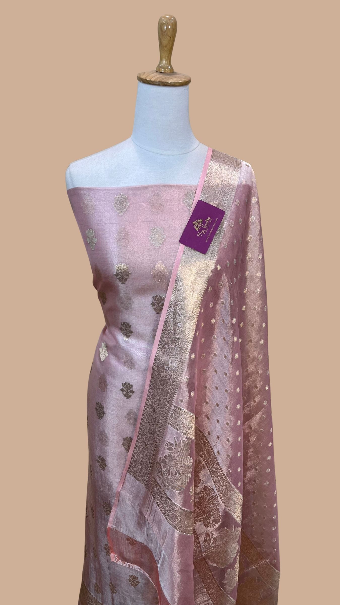 Pure Tissue Silk Banarasi Dress Material