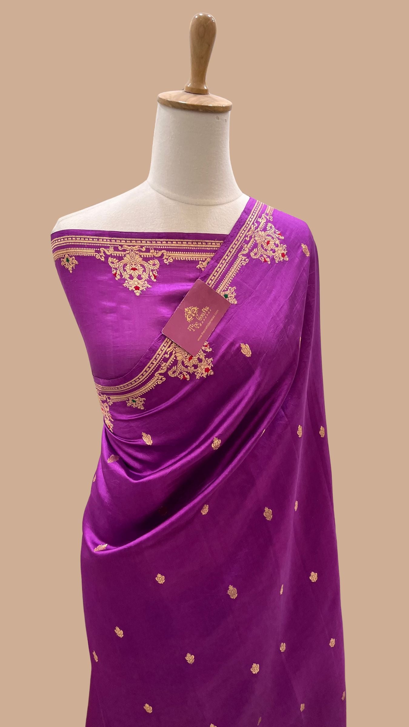 Pure Mango Silk Handloom Banarasi Saree - Meenakari