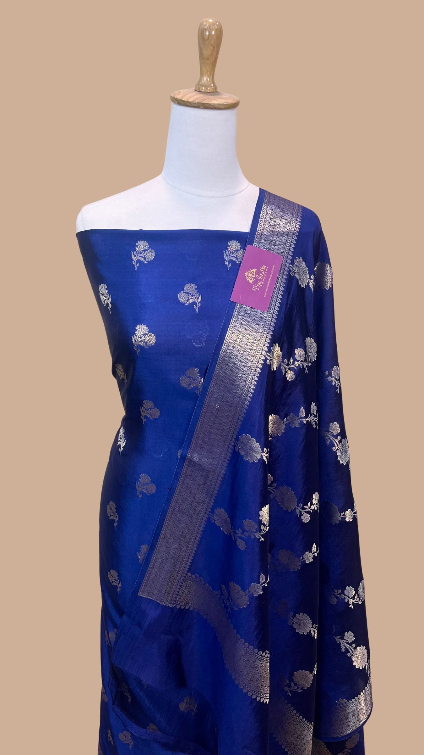 Pure Mango Silk Banarasi Dress Material