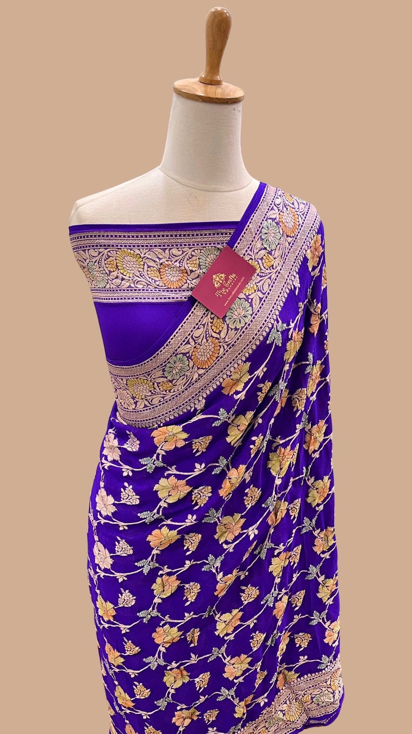 Pure Khaddi Chiffon Banarasi Saree