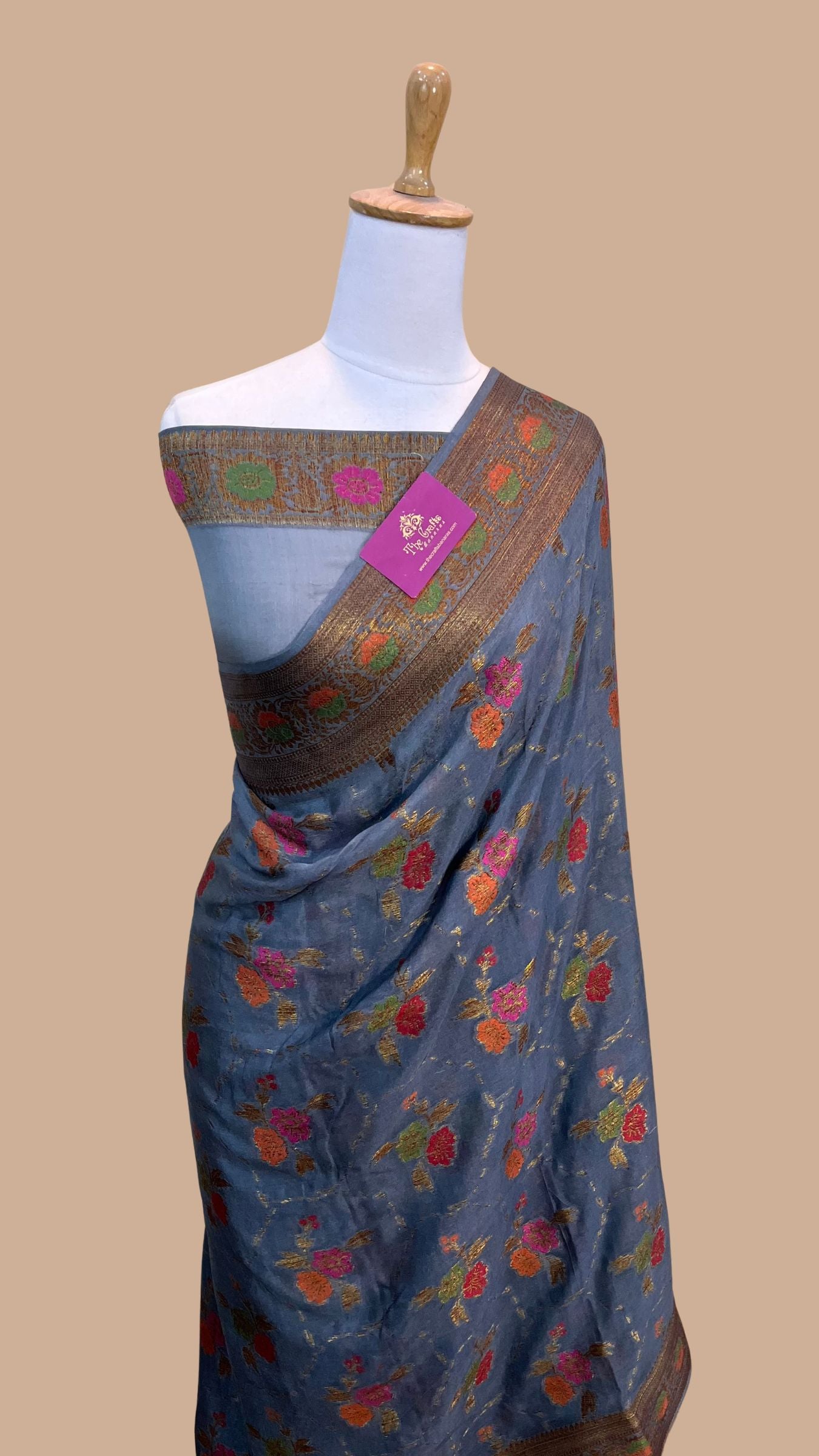 Pure Khaddi Chiffon Banarasi Saree