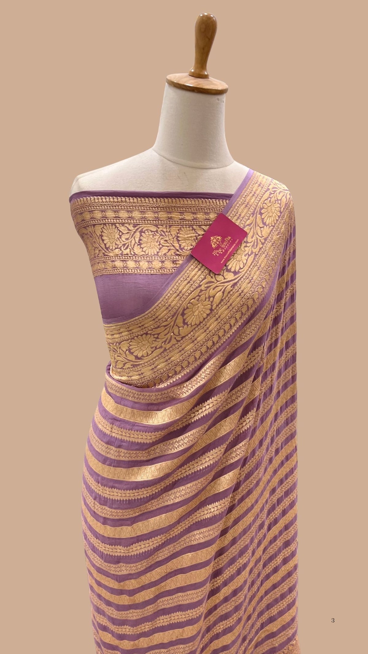 Khaddi Georgette Banarasi Saree - Gold Zari