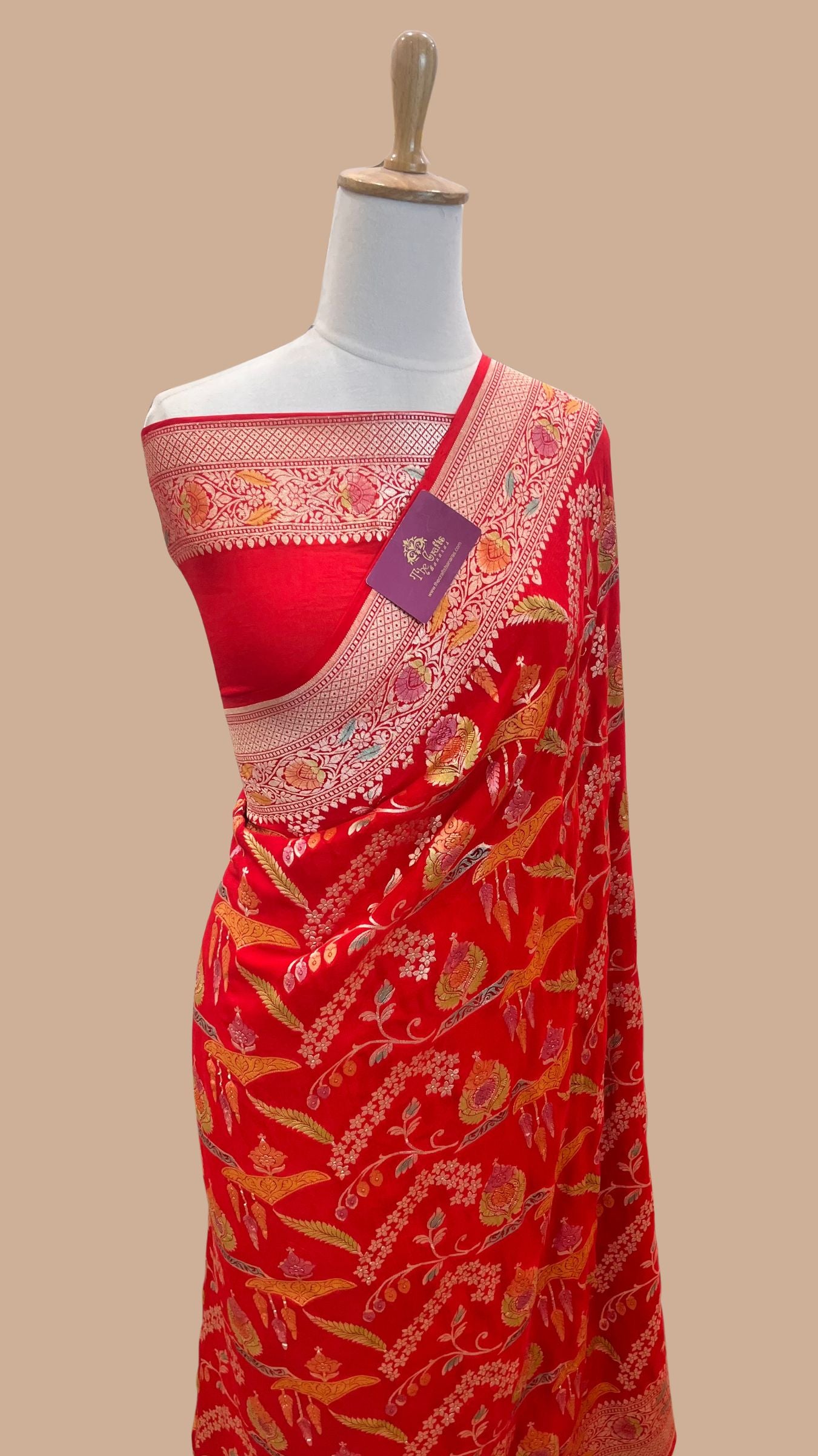 Khaddi Georgette Handloom Banarasi Saree