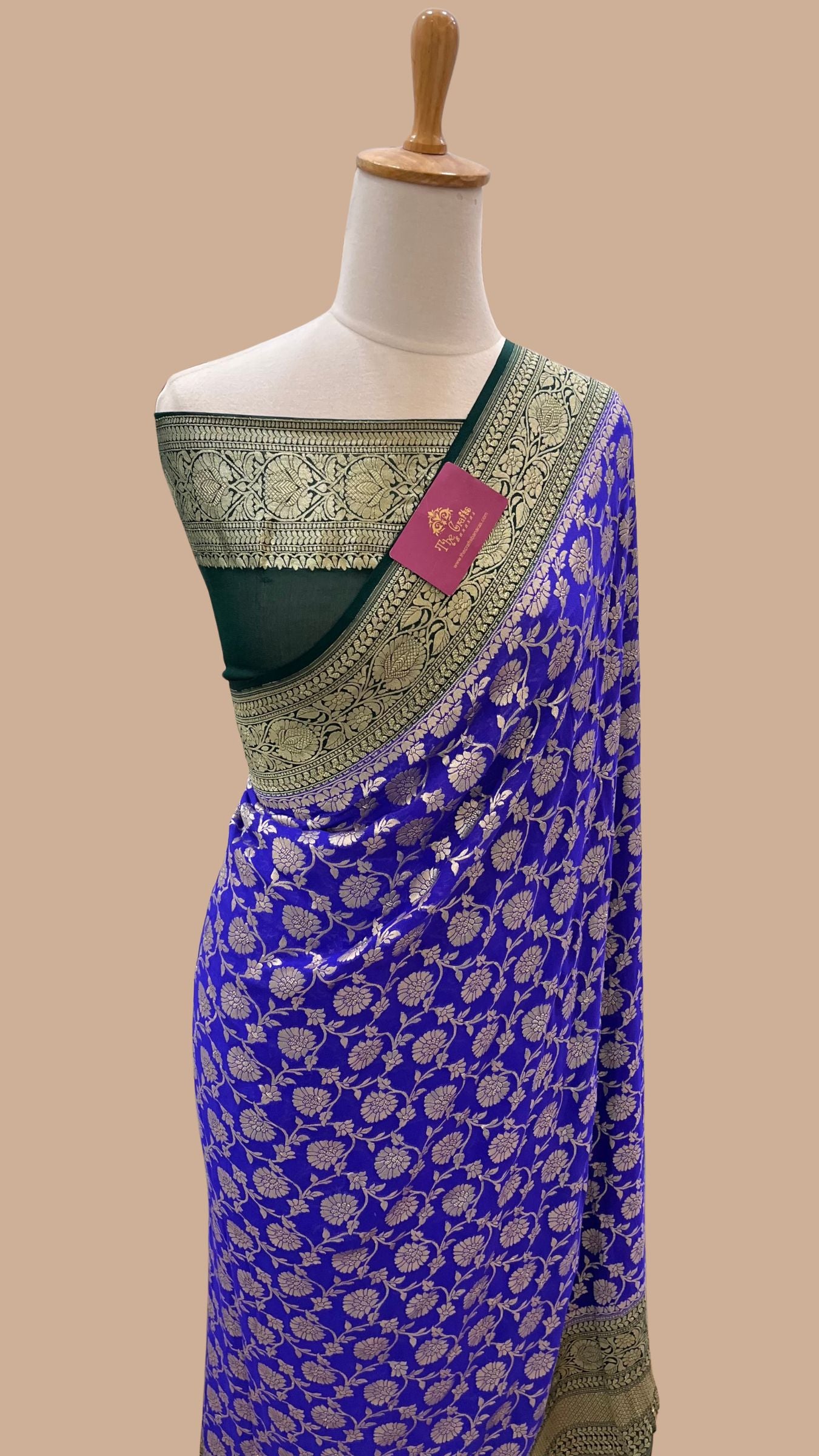 Khaddi Georgette Banarasi Saree - Water Zari