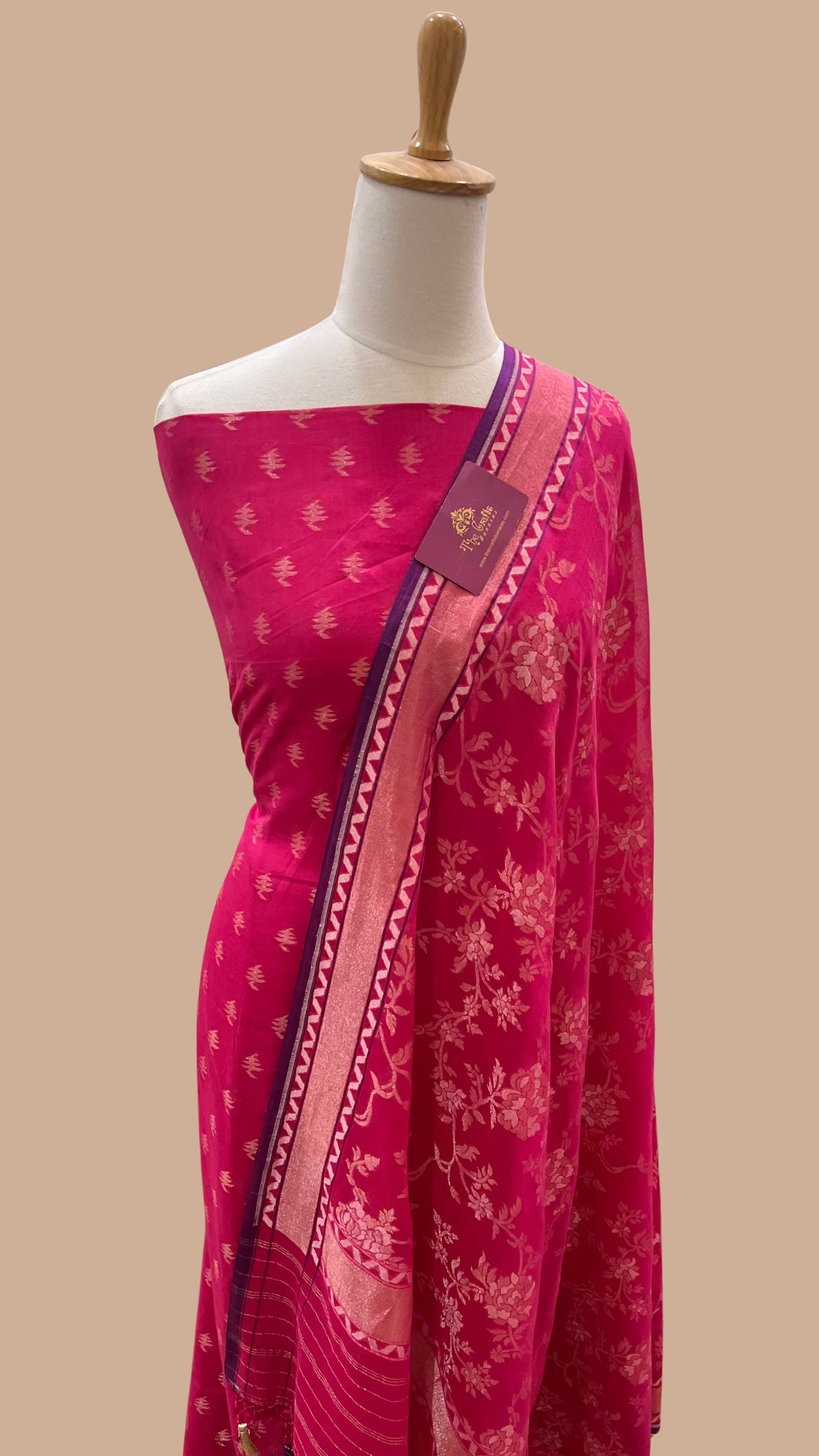 Pure Ektara Cotton Jamdani Banarasi Dress Material