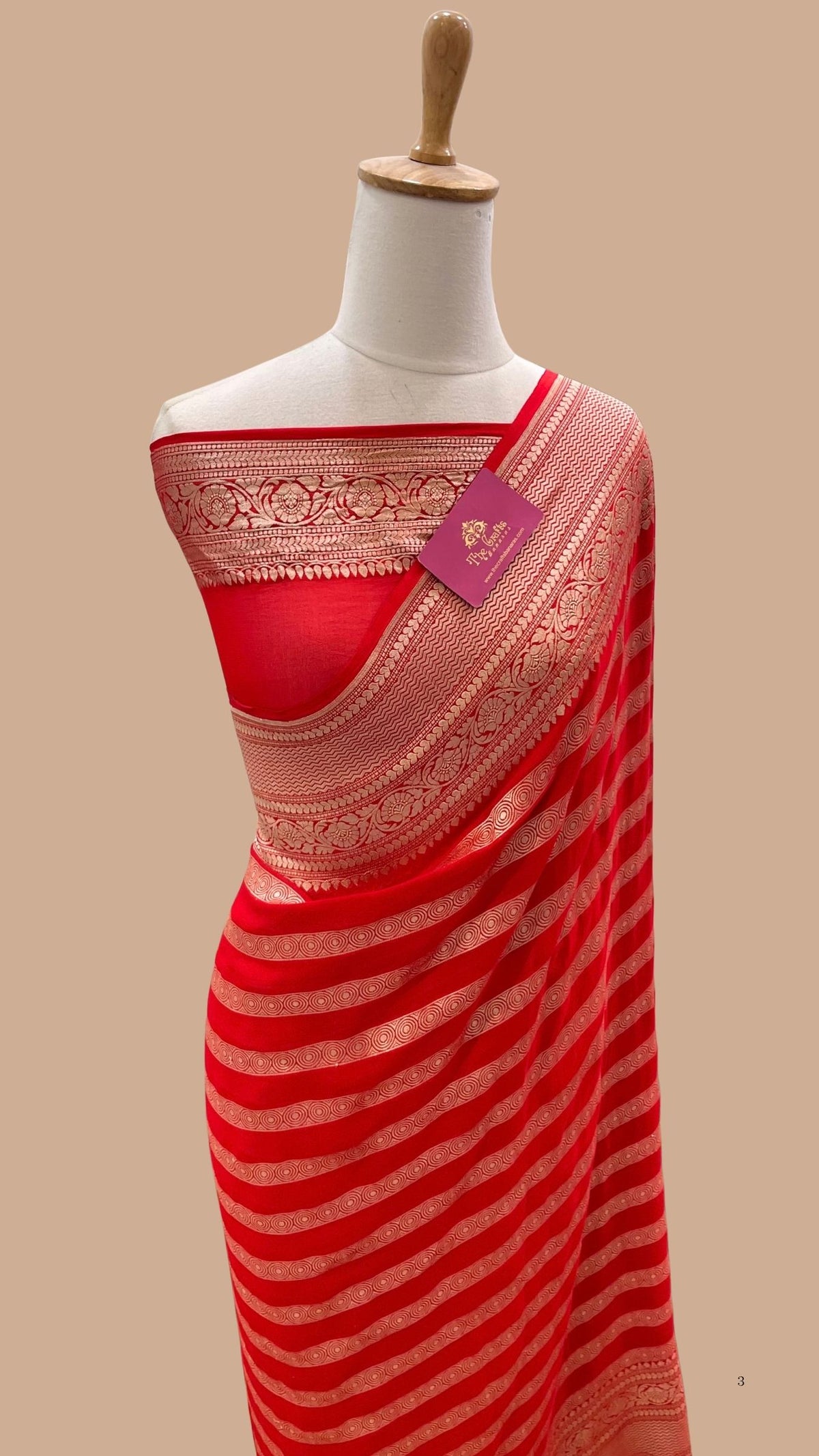 Khaddi Georgette Handloom Banarasi Saree