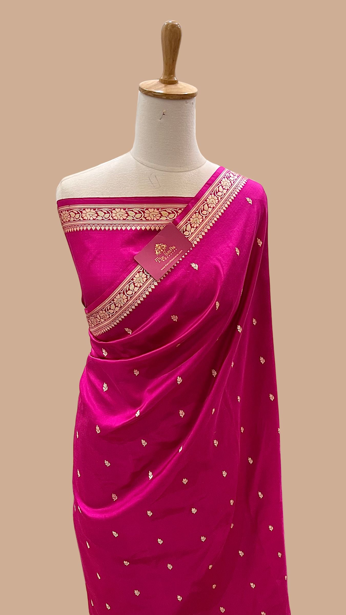 Pure Katan Silk Handloom Banarasi Saree - Resham Chunri Buti