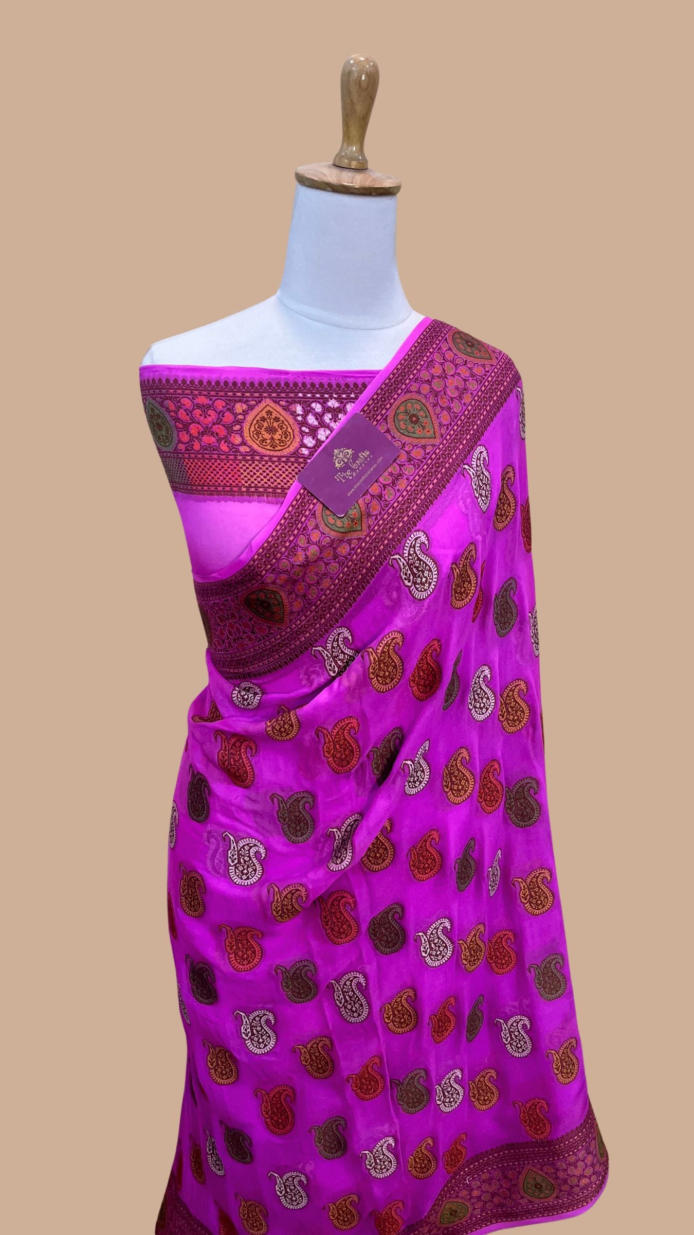 Pure Khaddi Chiffon Banarasi Saree