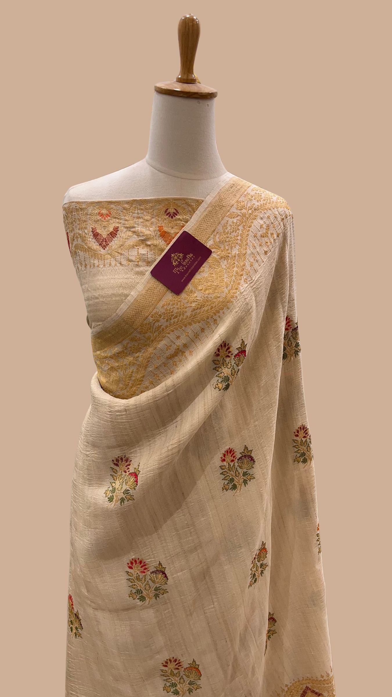Tussar Georgette Handloom Banarasi Saree - Meenakari