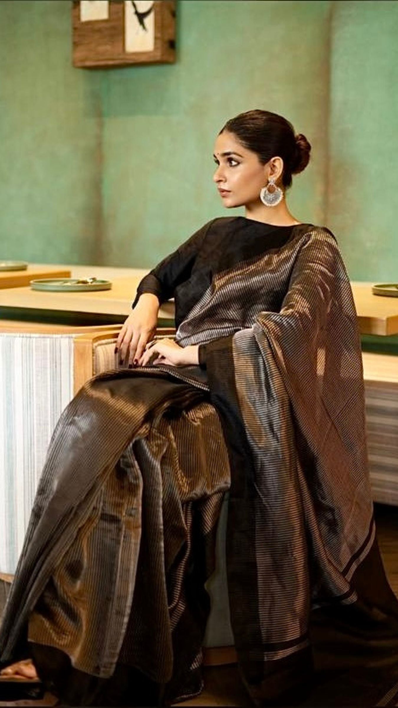 Pure Tissue Silk Handloom Banarasi Saree - with Satin Border