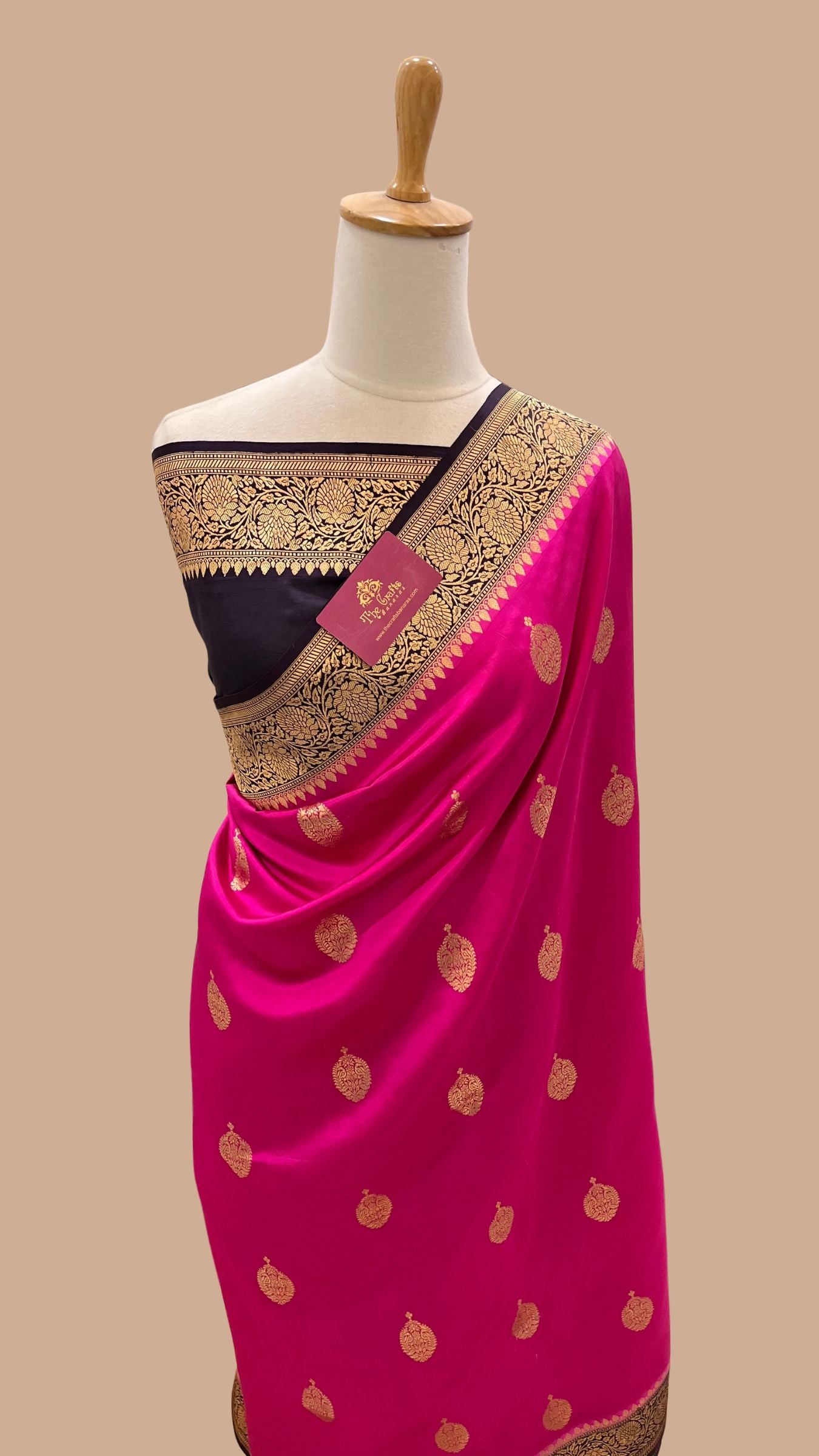 Pure  Mango Silk Handloom Banarasi Saree