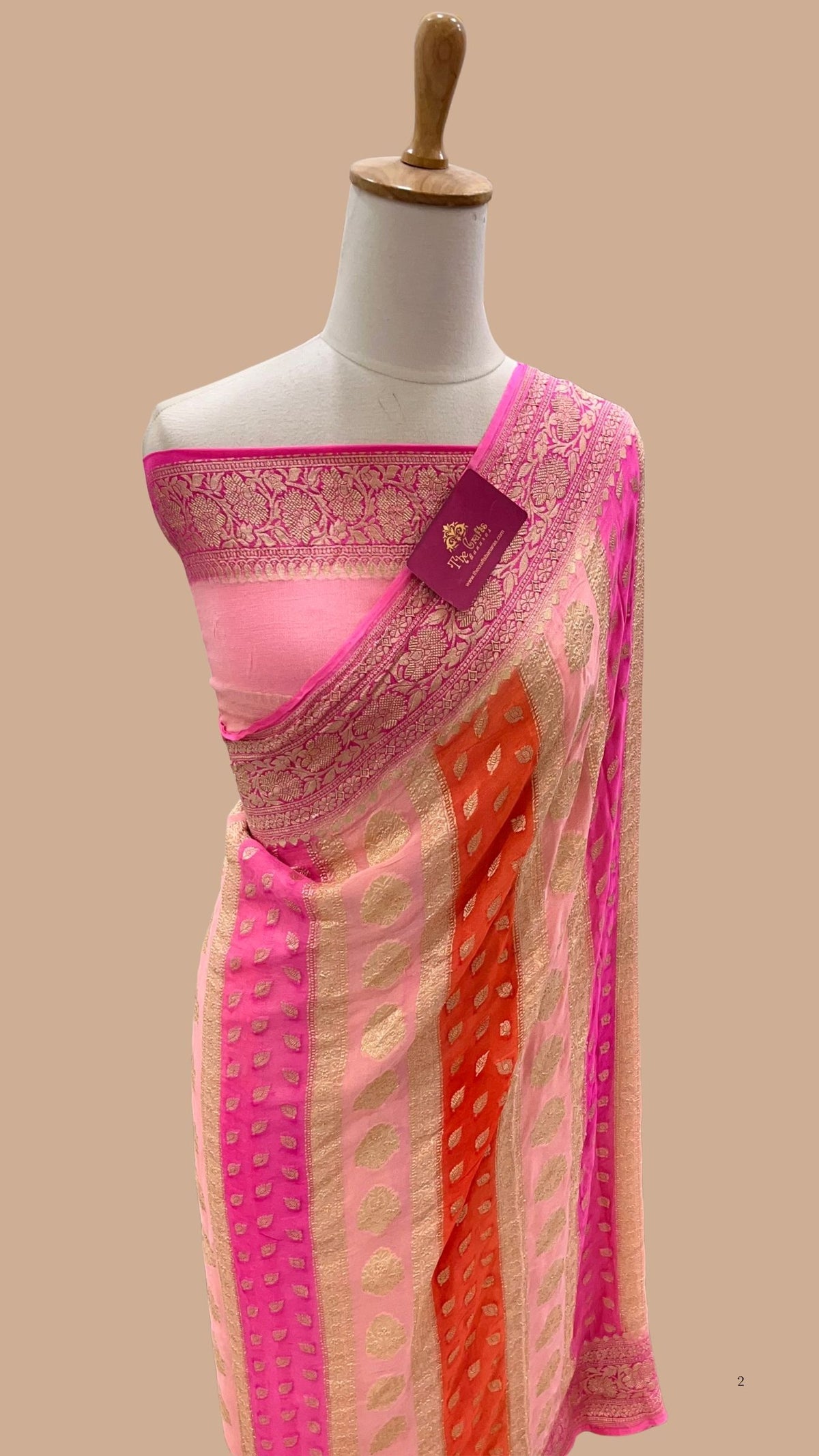 Khaddi Georgette Handloom Banarasi Saree