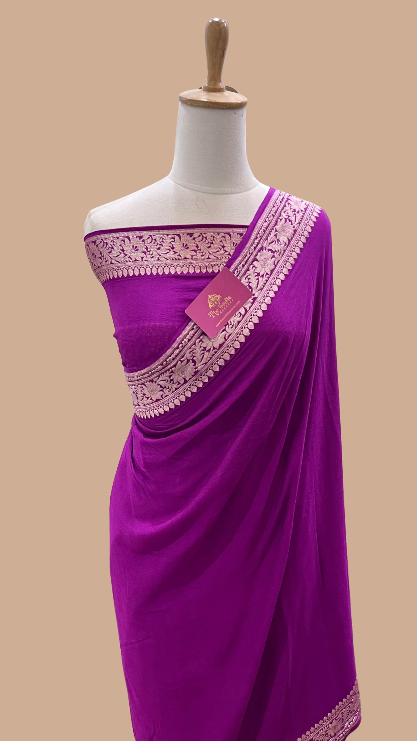 Khaddi Georgette Handloom Banarasi Saree