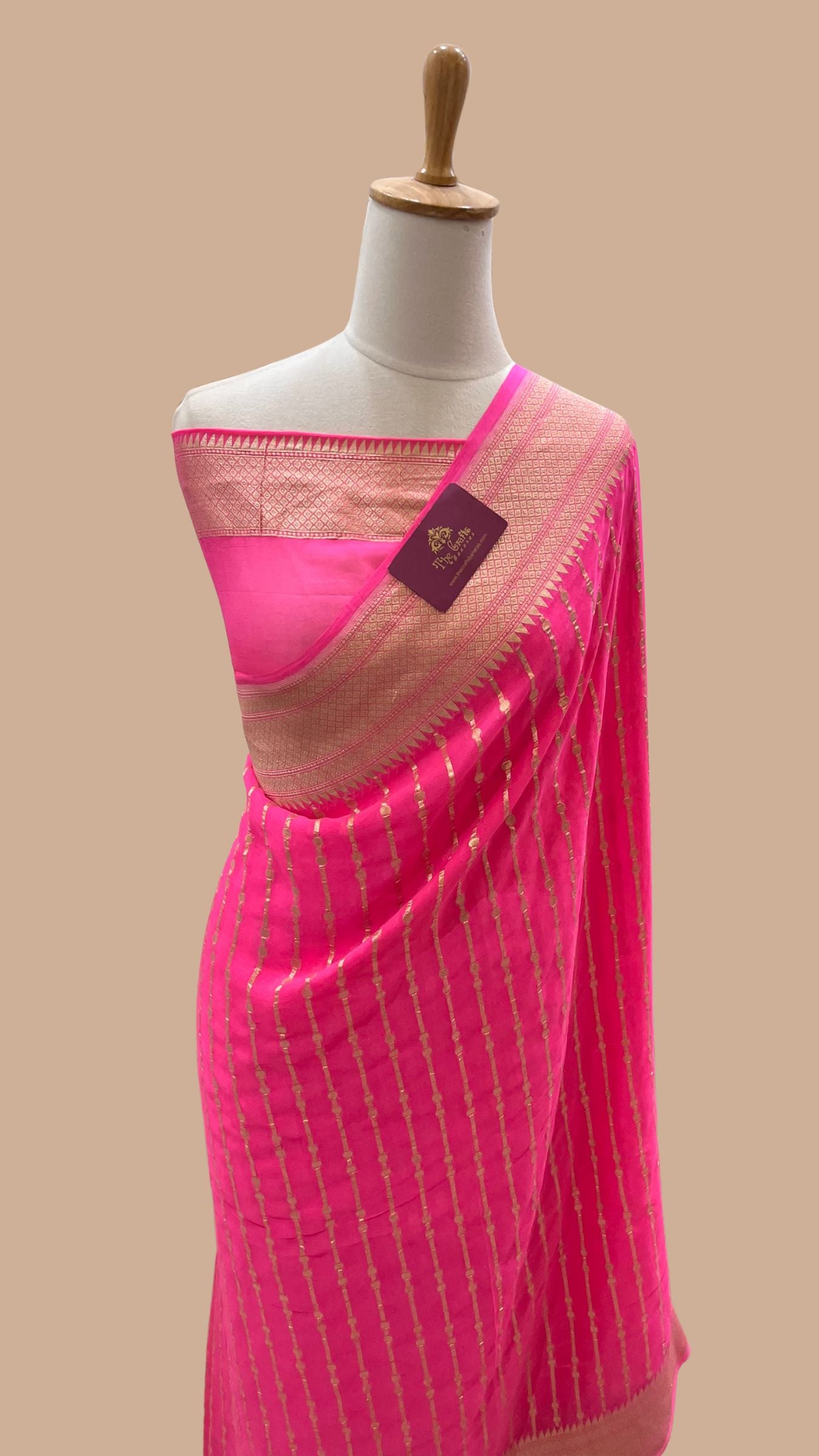 Khaddi Georgette Banarasi Saree - Water Zari
