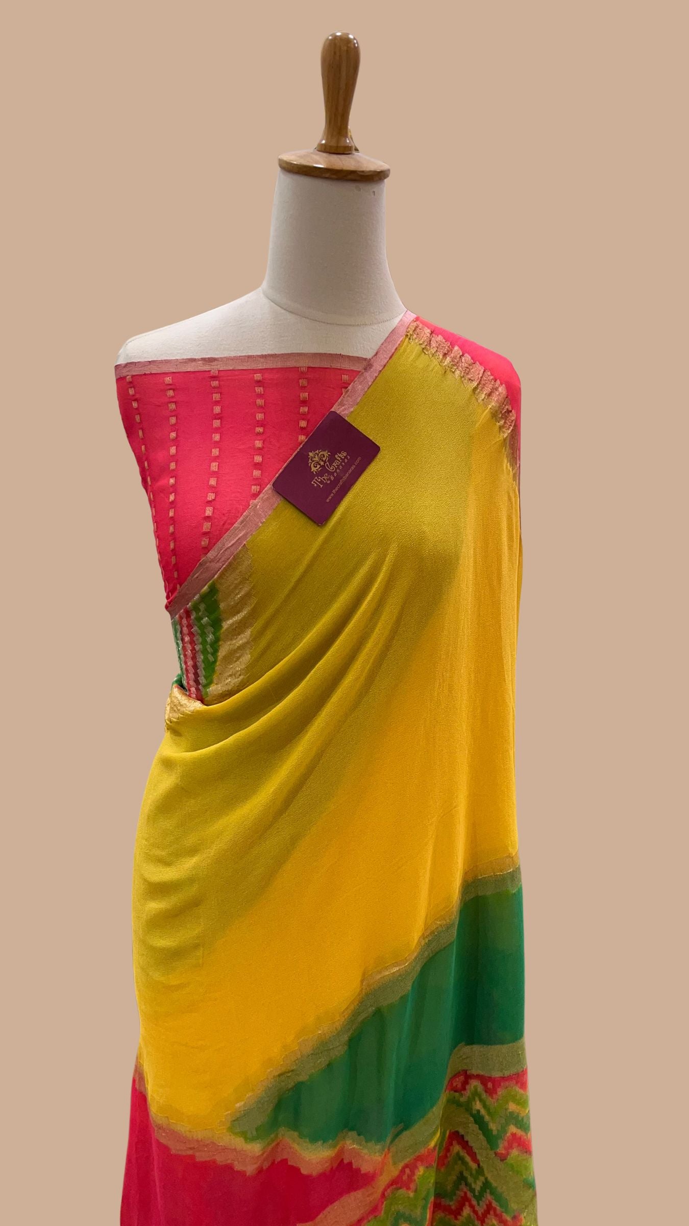 Rangkat Khaddi Georgette Handloom Banarasi Saree