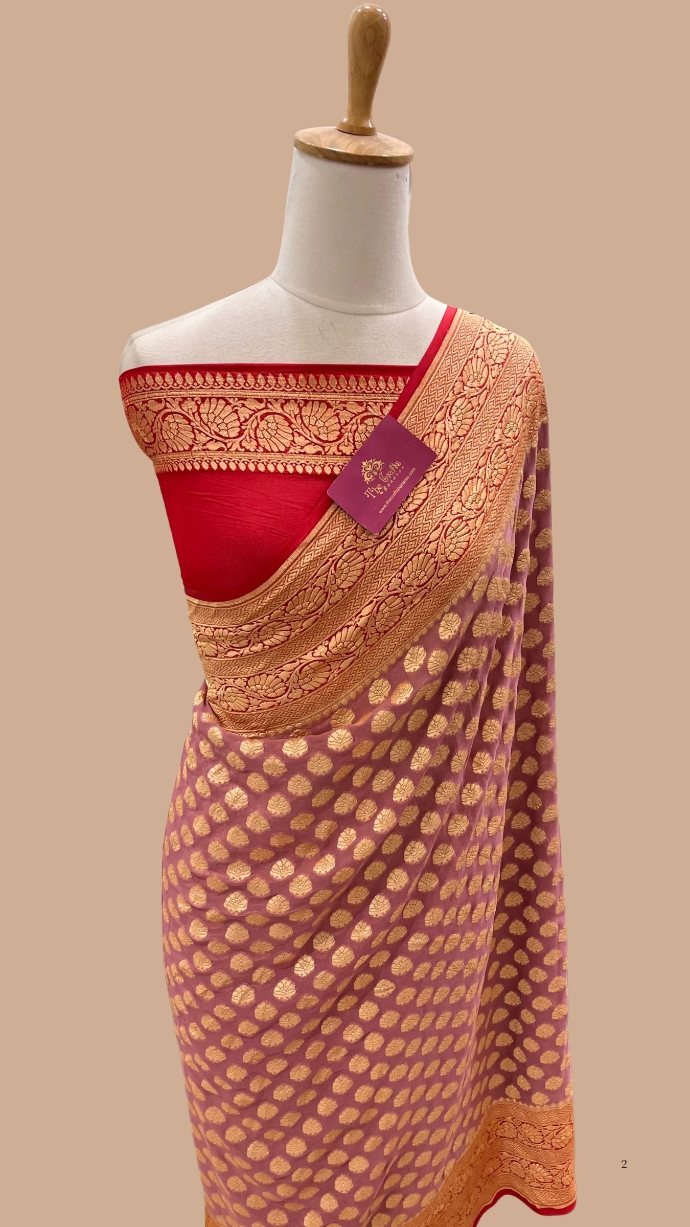Khaddi Georgette Banarasi Saree - Gold Zari