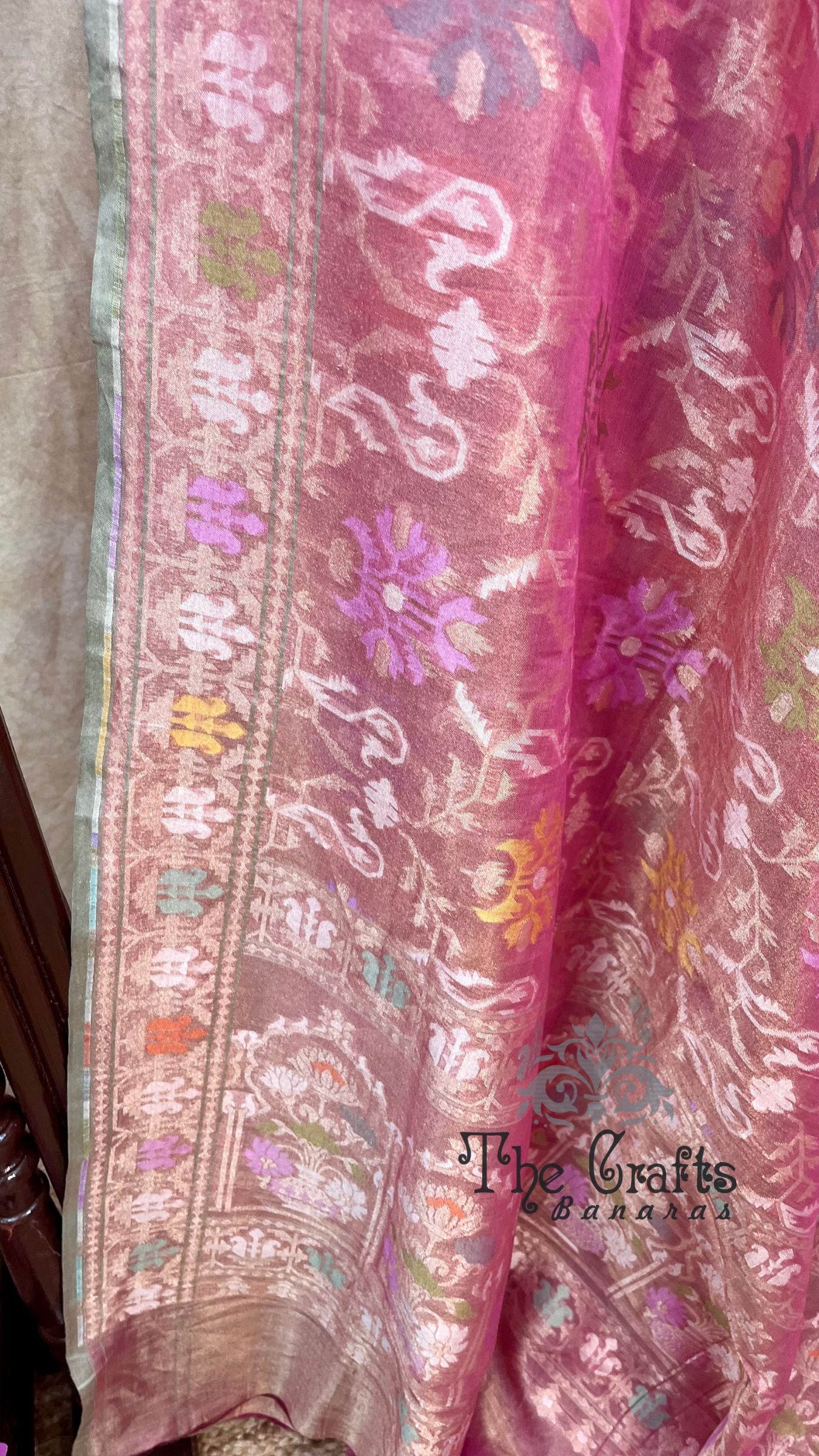 Pure Ektara Cotton Tissue Jamdani Banarasi Saree - Tilfi