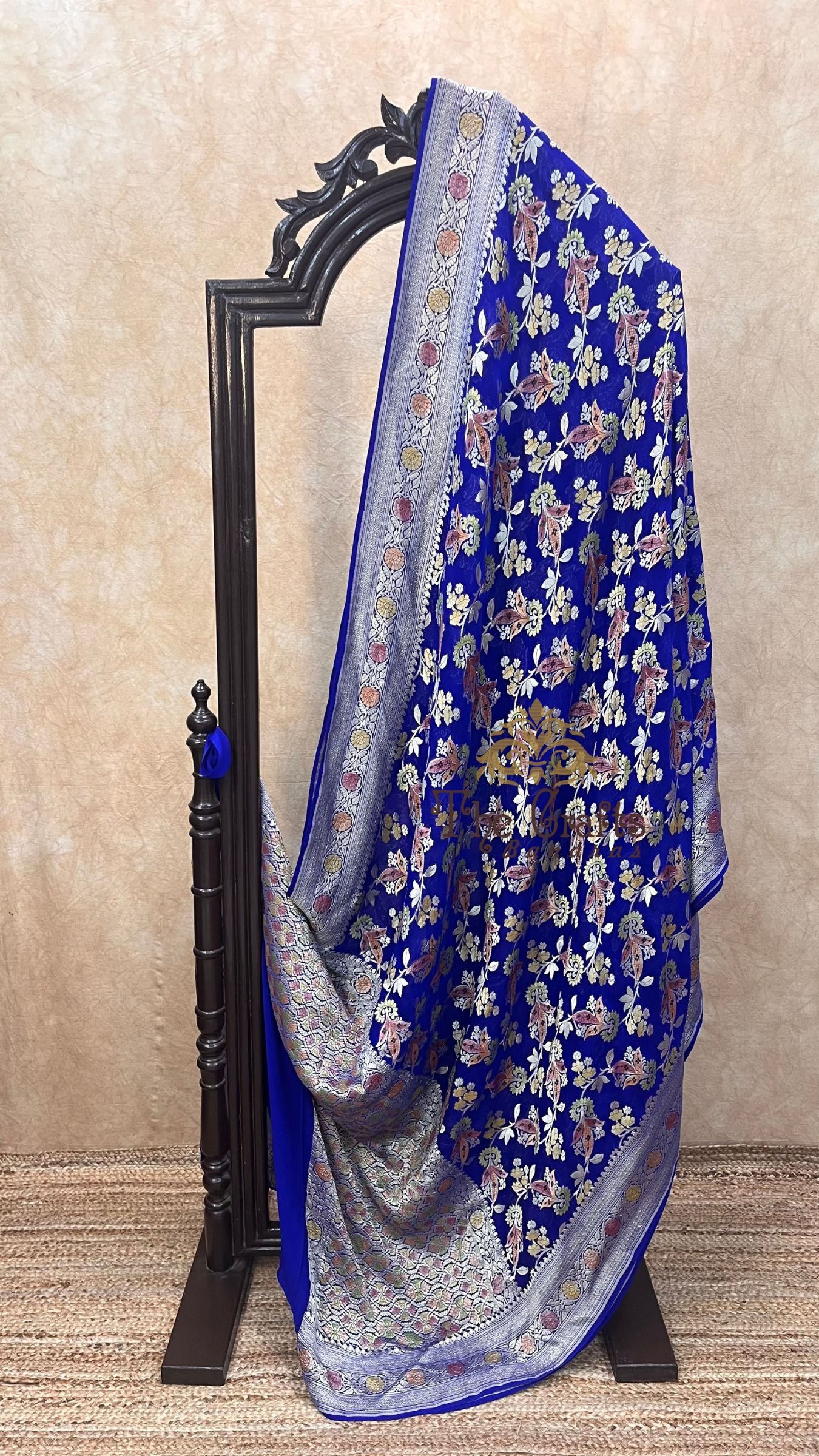 Khaddi Georgette Handloom Banarasi Saree - Water Zari