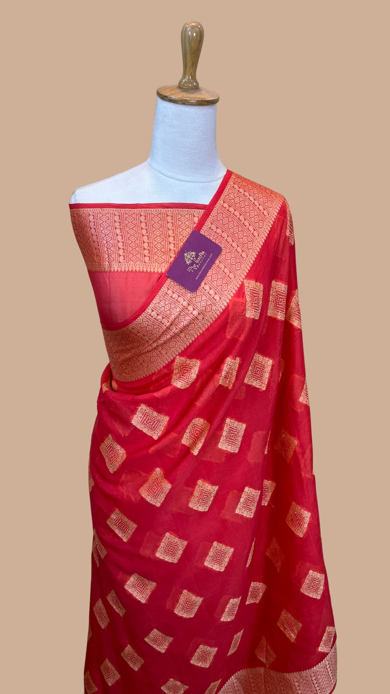 Pure Khaddi Chiffon Banarasi Saree