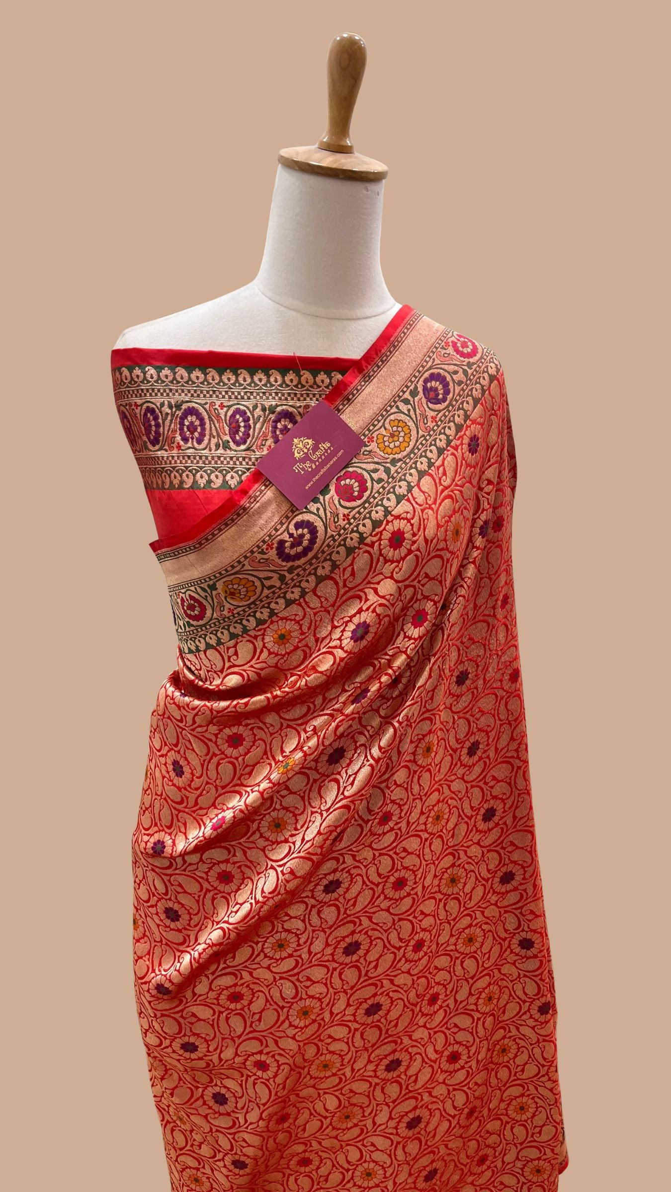 Pure Katan Silk Handloom Banarasi Saree - Kadhua Tilfi Brocade Meena