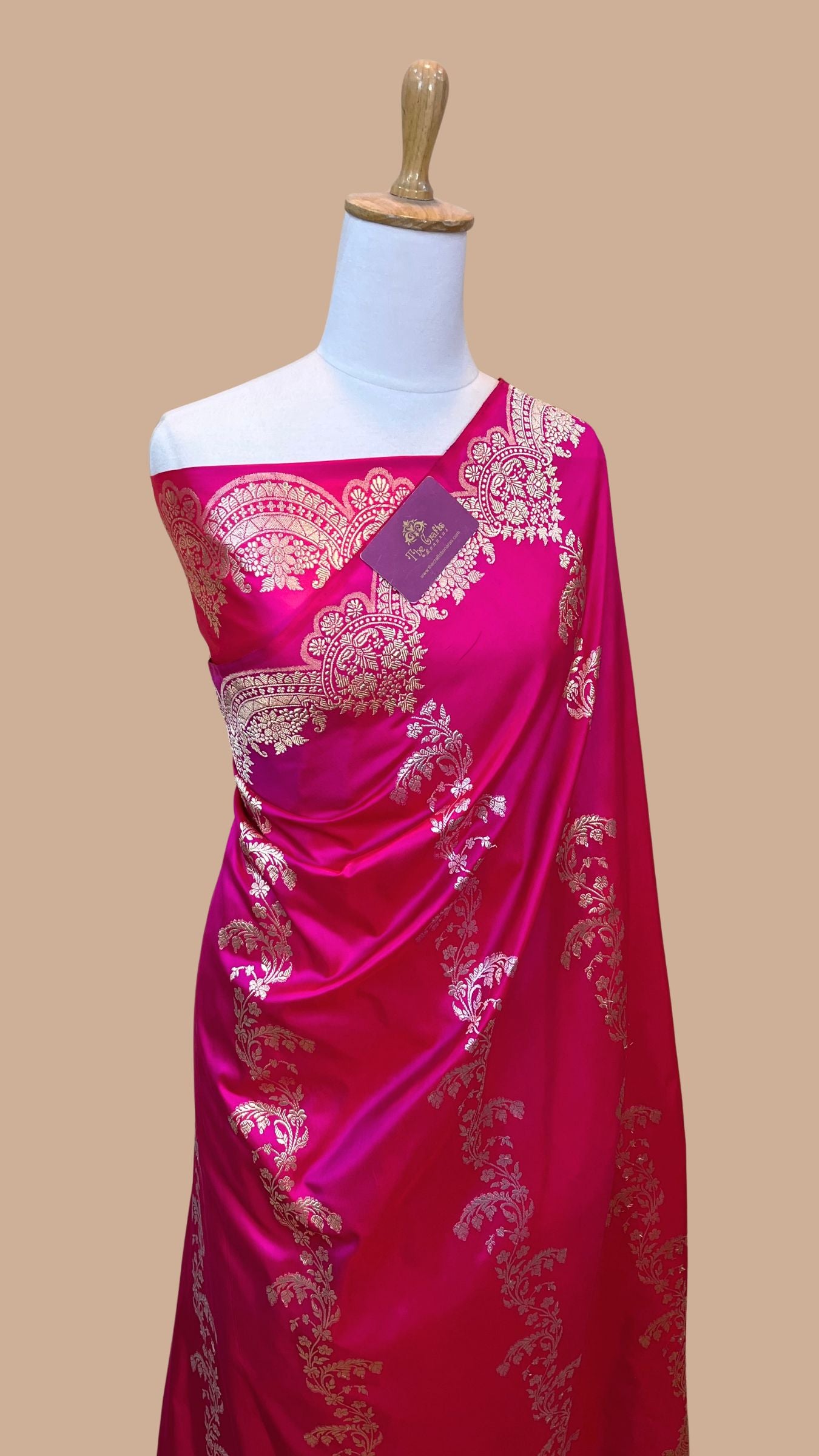 Pure Katan Silk Handloom Banarasi Saree - Sona roopa with kadhua work